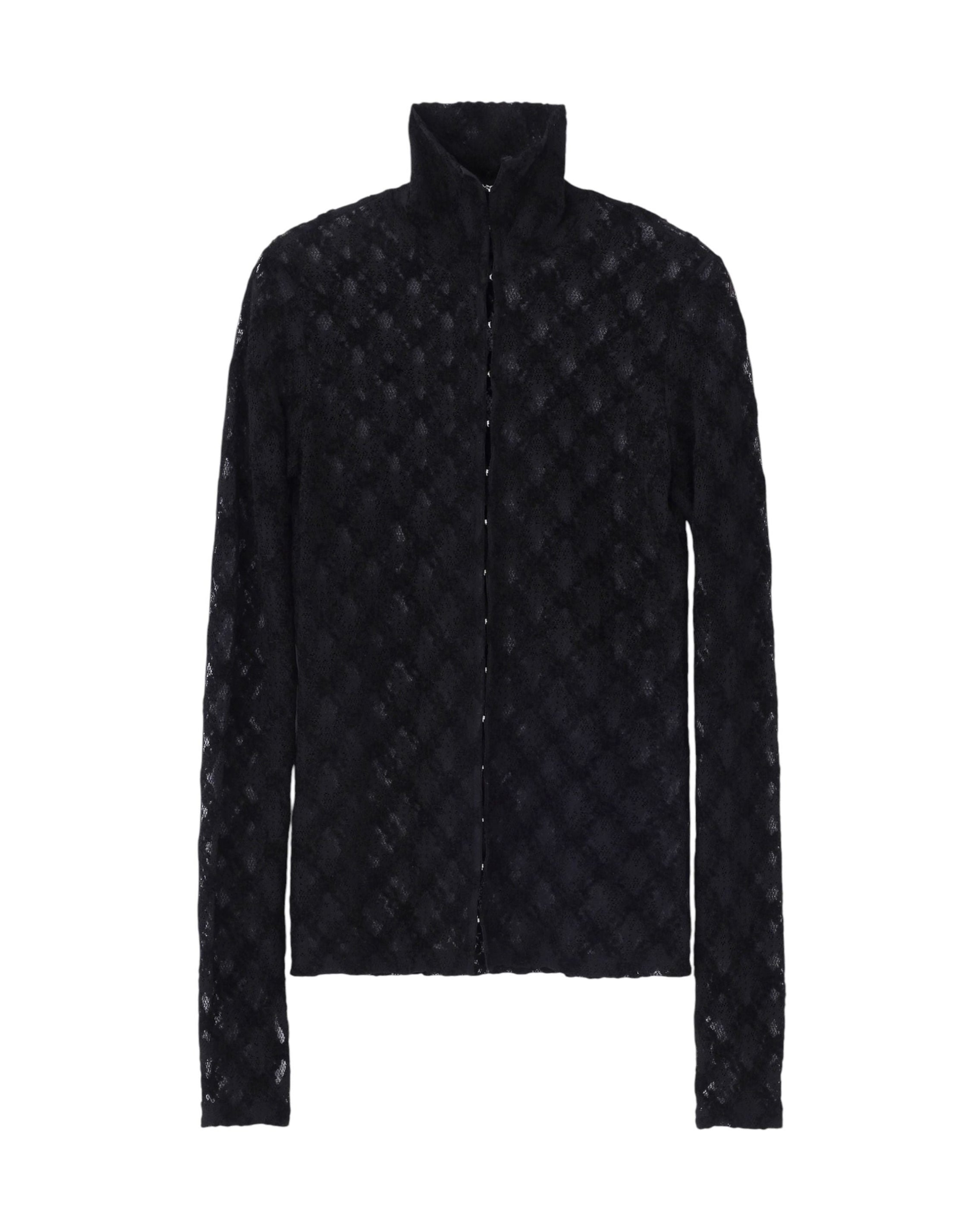 LACE HI NECK TOP