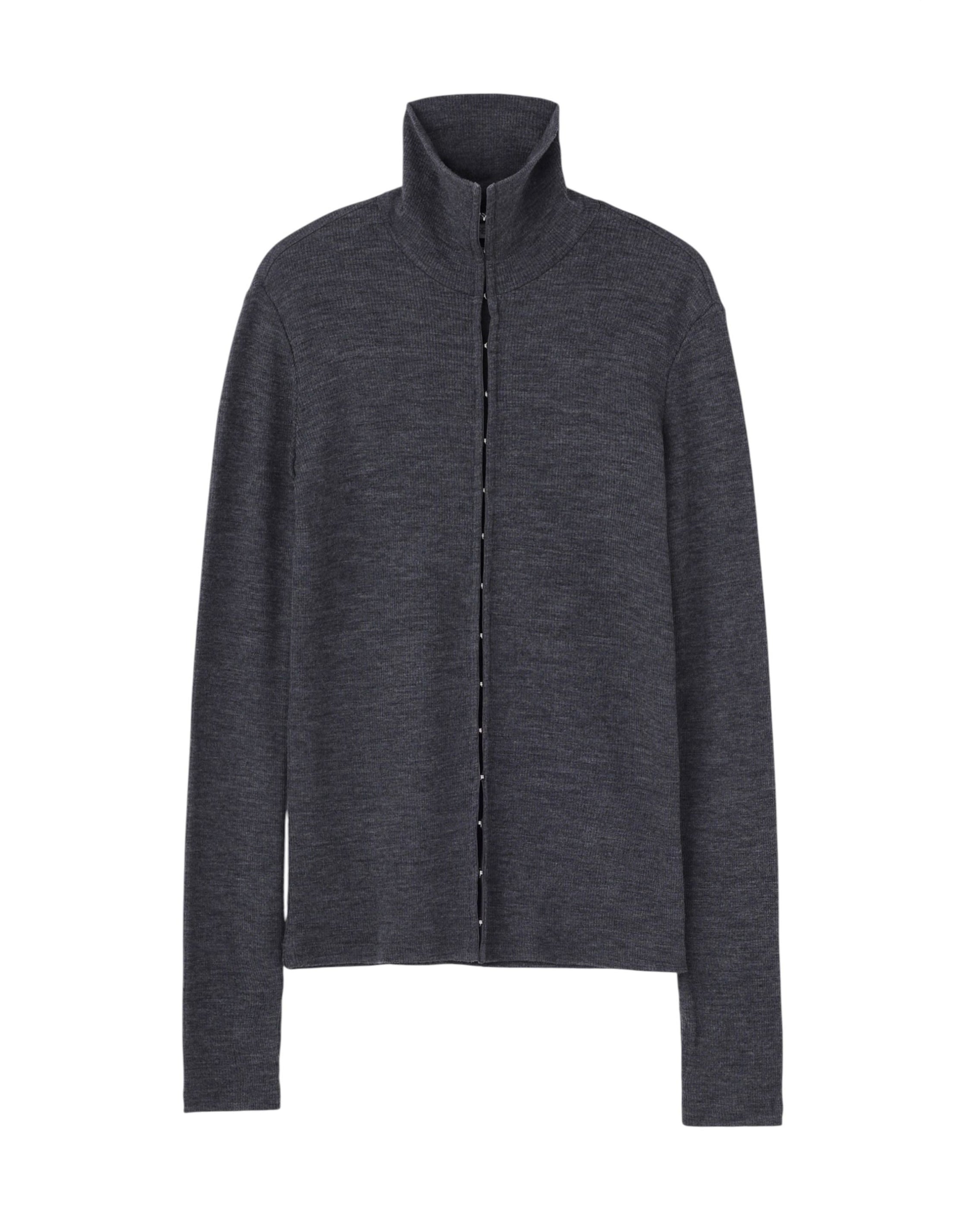 WOOL JERSEY HI NECK TOP