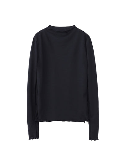 WOOL JERSEY BOTTLENECK TOP