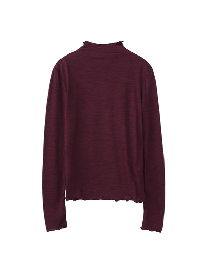 WOOL JERSEY BOTTLENECK TOP