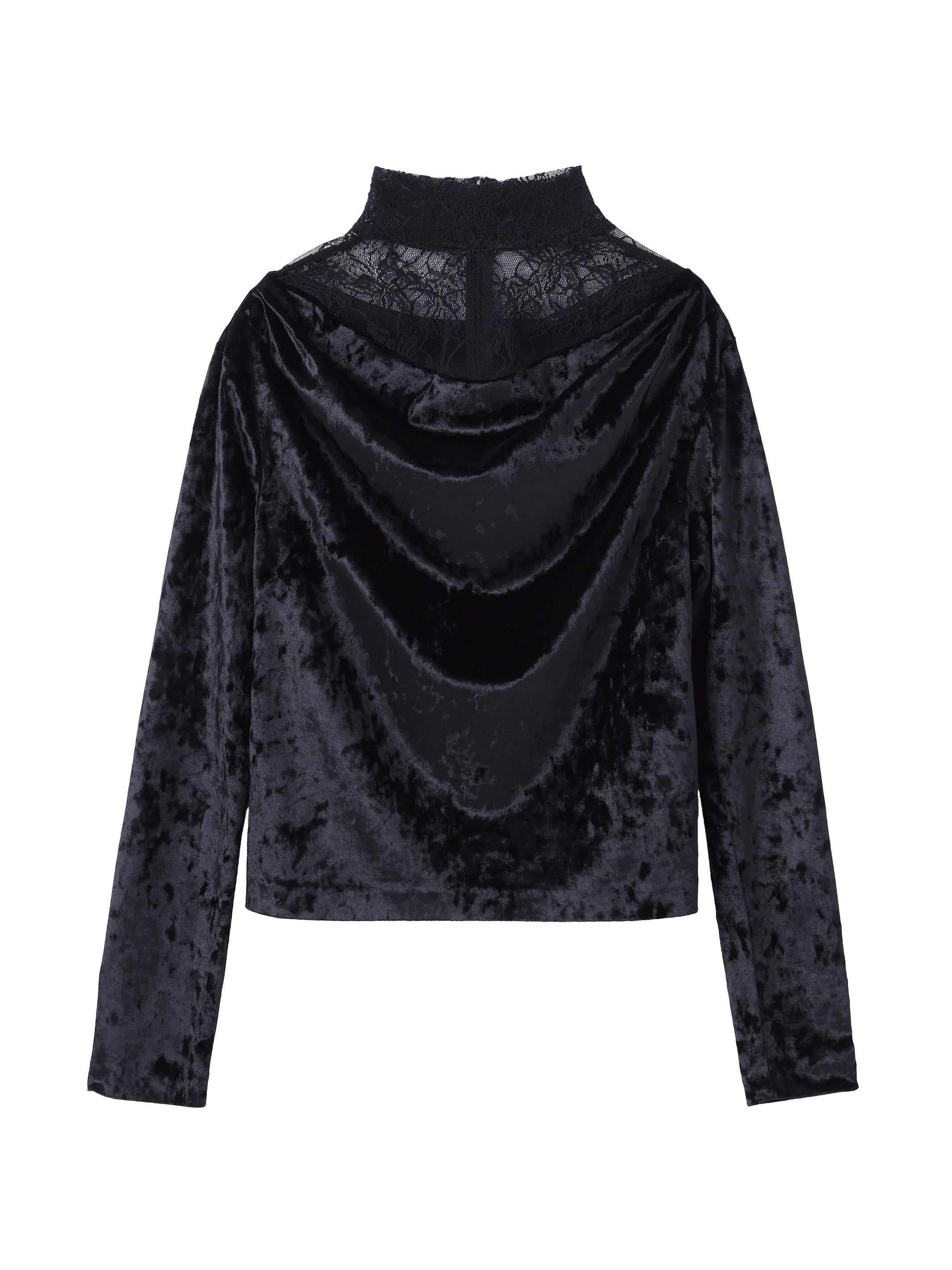 CRUSHED VELOUR GATHERED TOP
