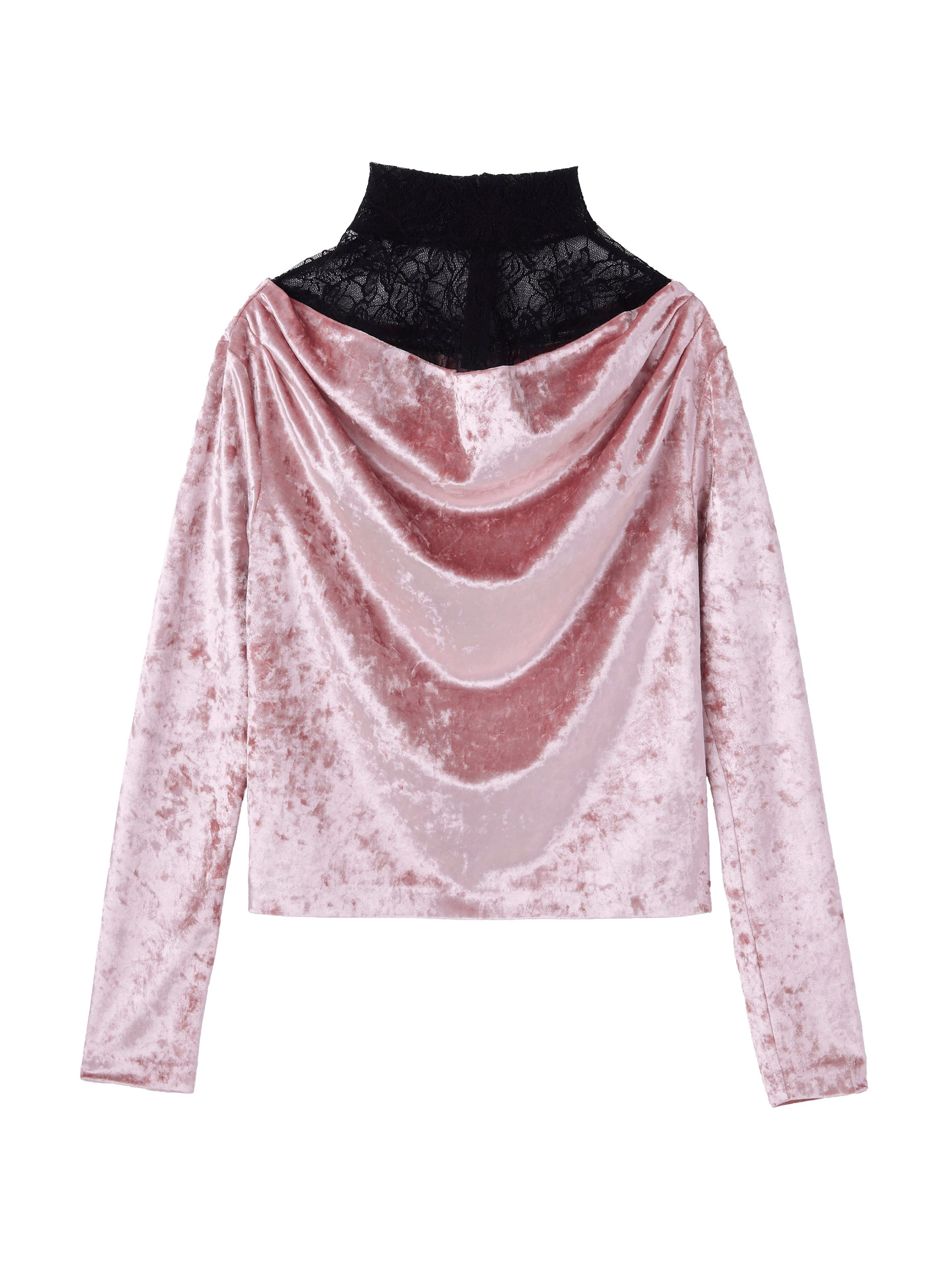 CRUSHED VELOUR GATHERED TOP