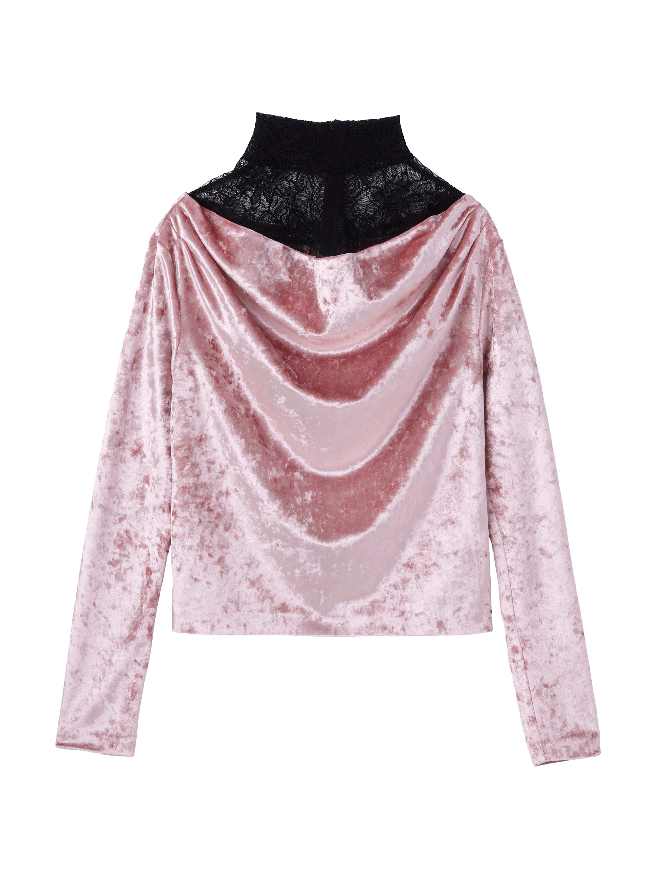 CRUSHED VELOUR GATHERED TOP