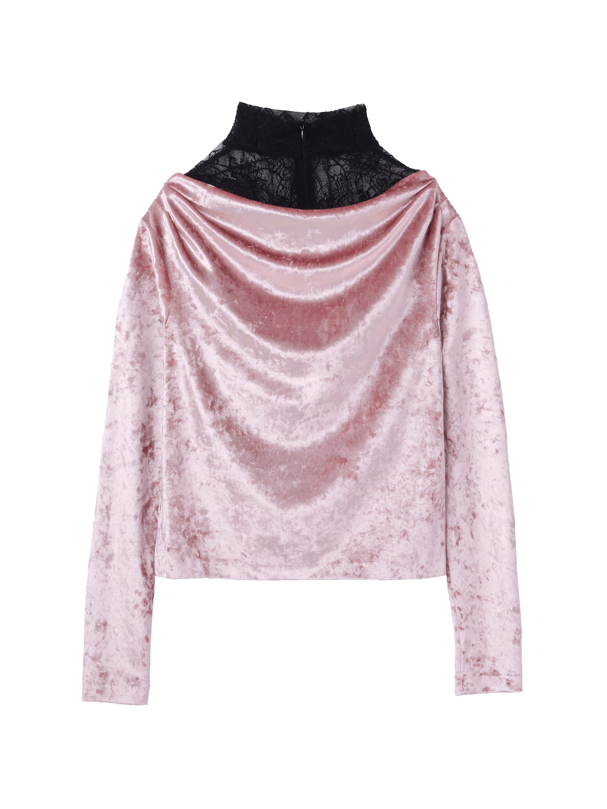 CRUSHED VELOUR GATHERED TOP