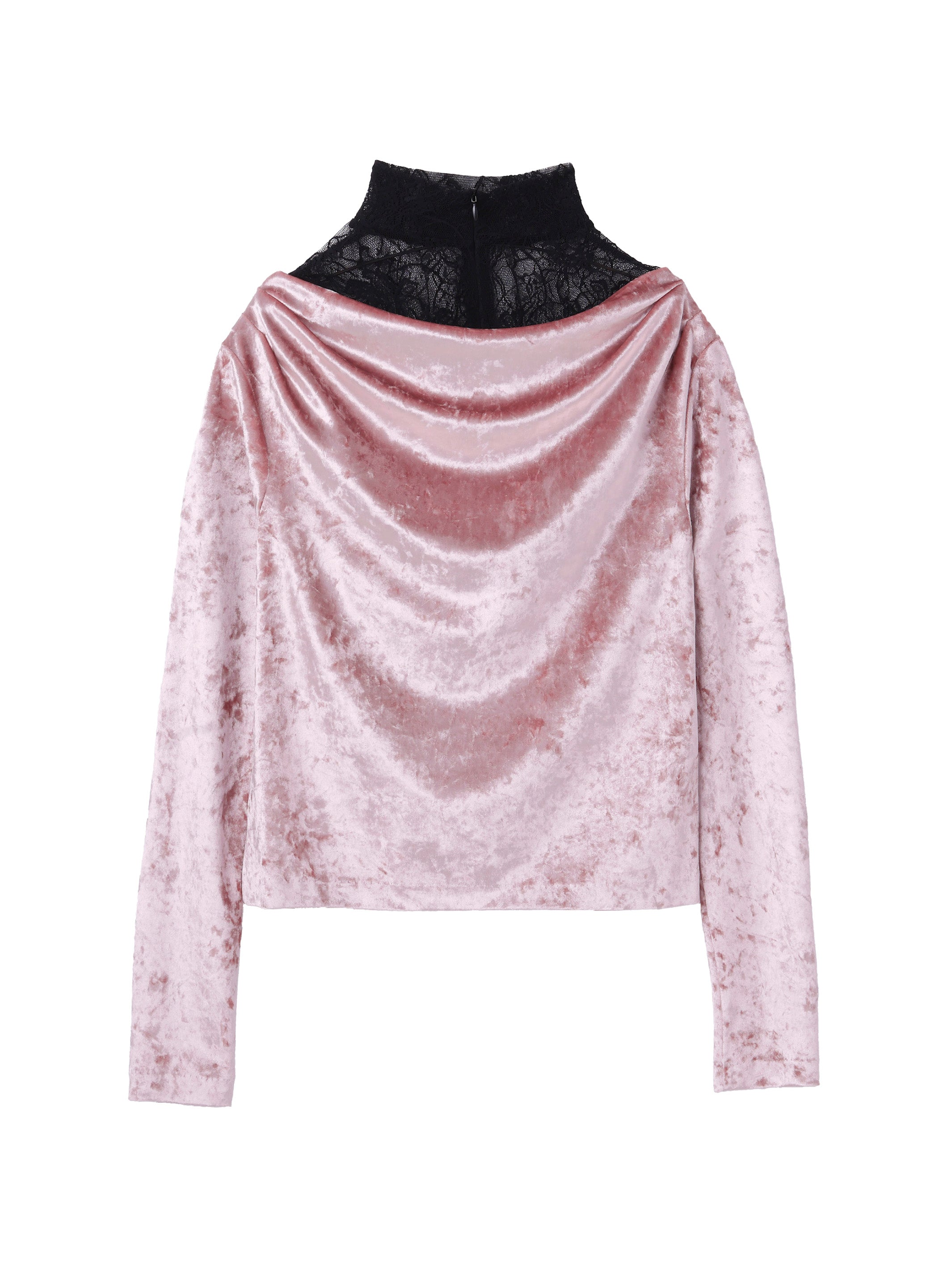 CRUSHED VELOUR GATHERED TOP