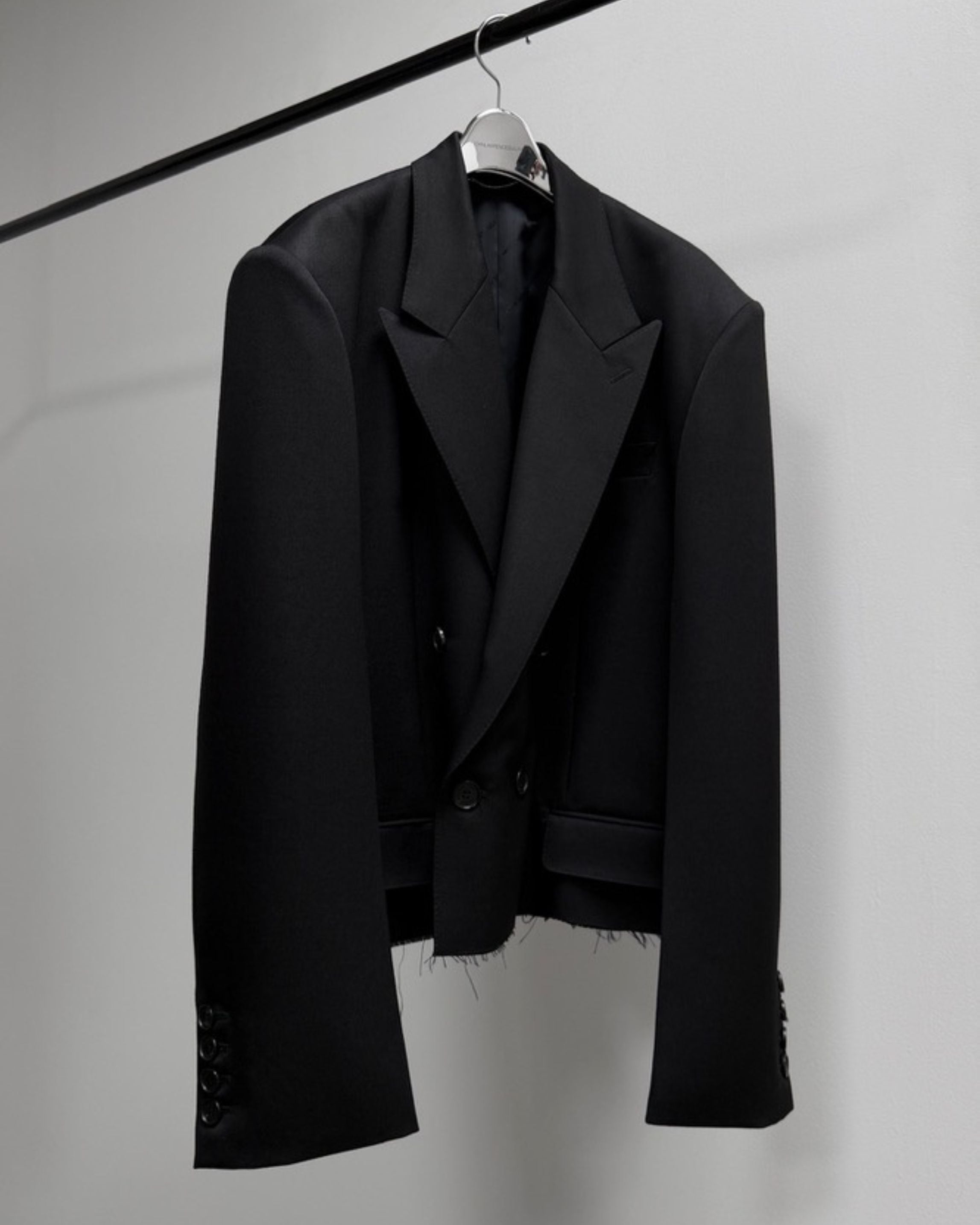 WOOL GABARDINE CUT-OFF SPENCER JACKET