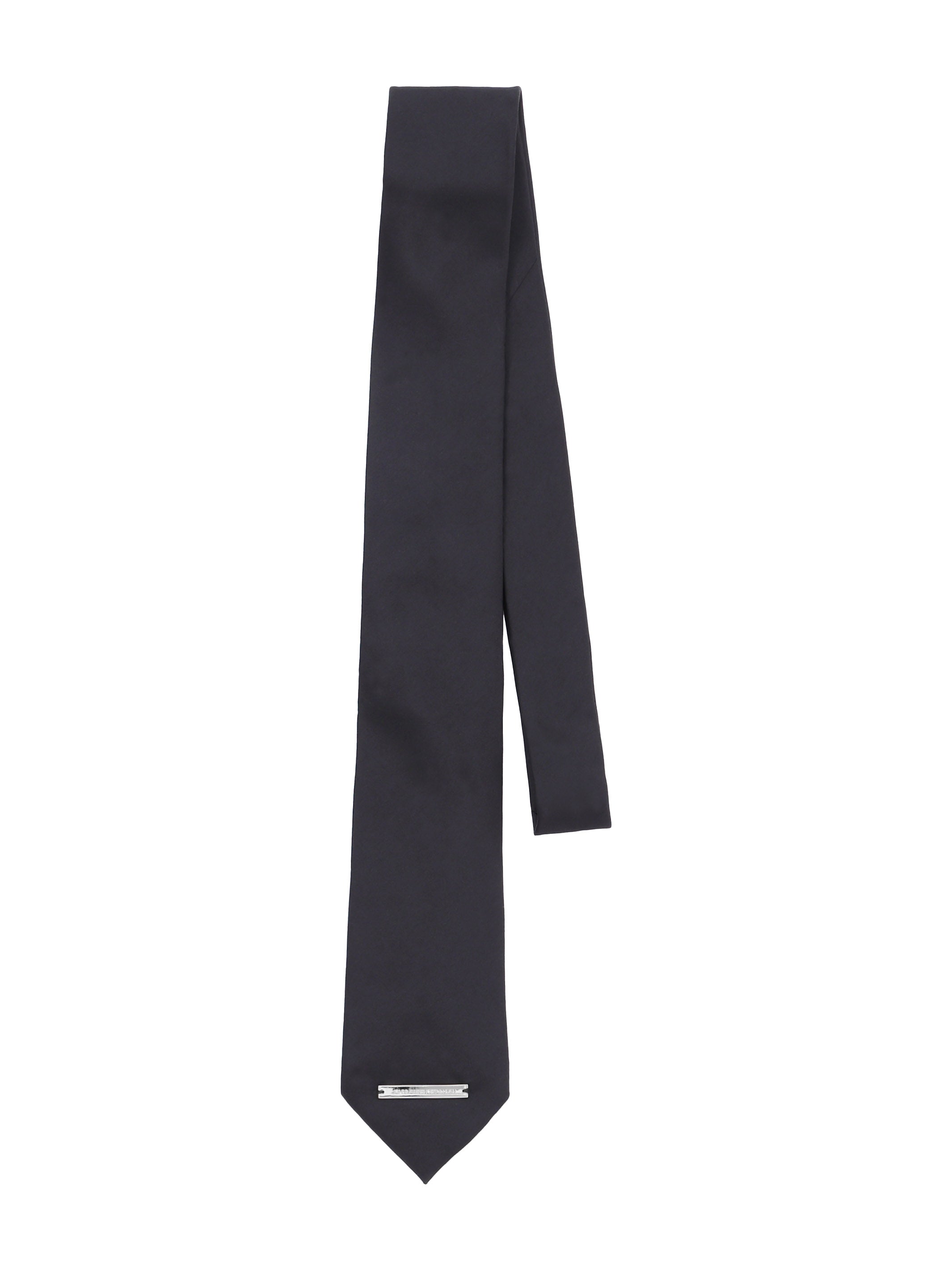 Logo Plate Silk Neck Tie