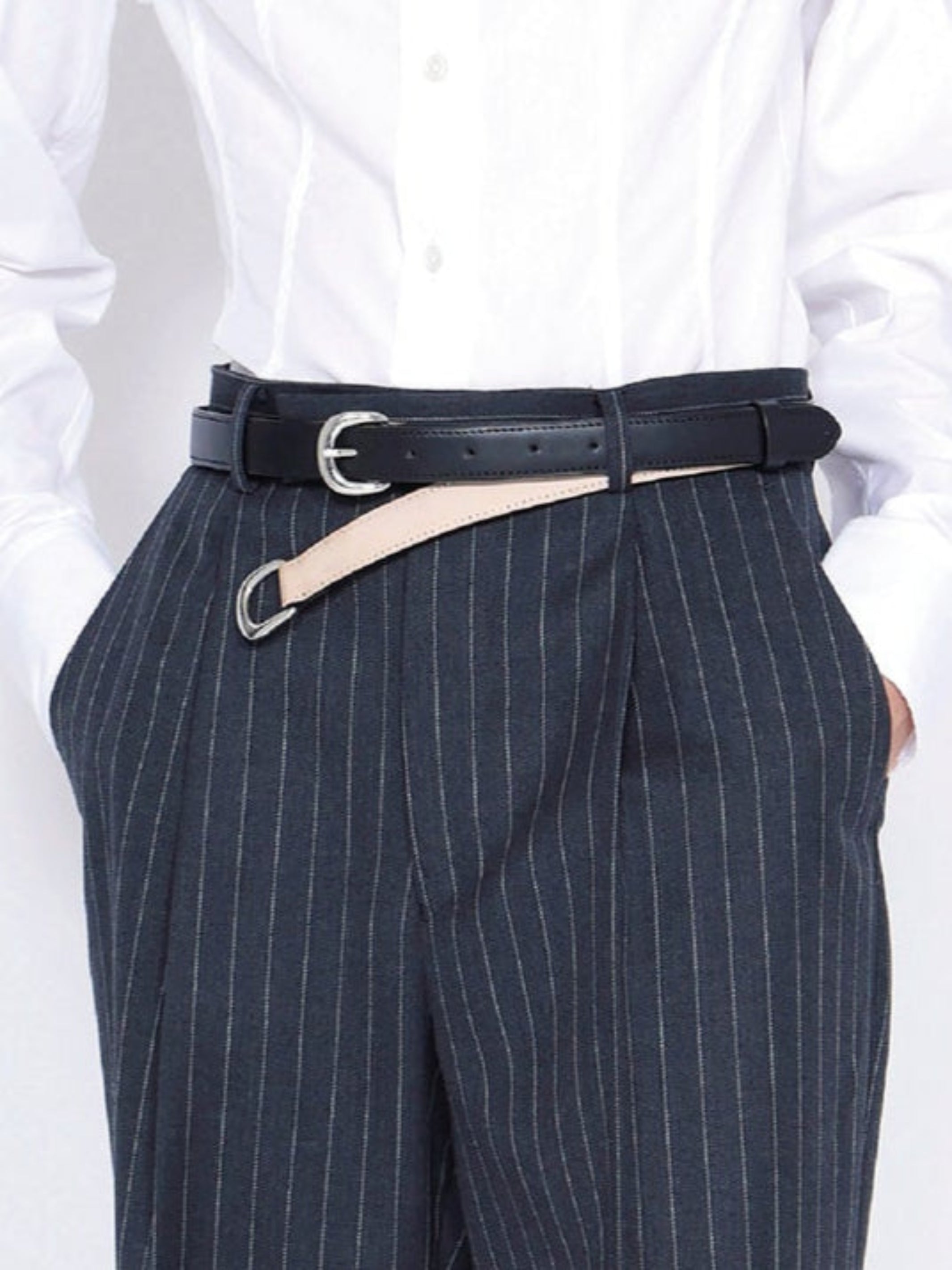 DOUBLE BUCKLE LEATHER BELT