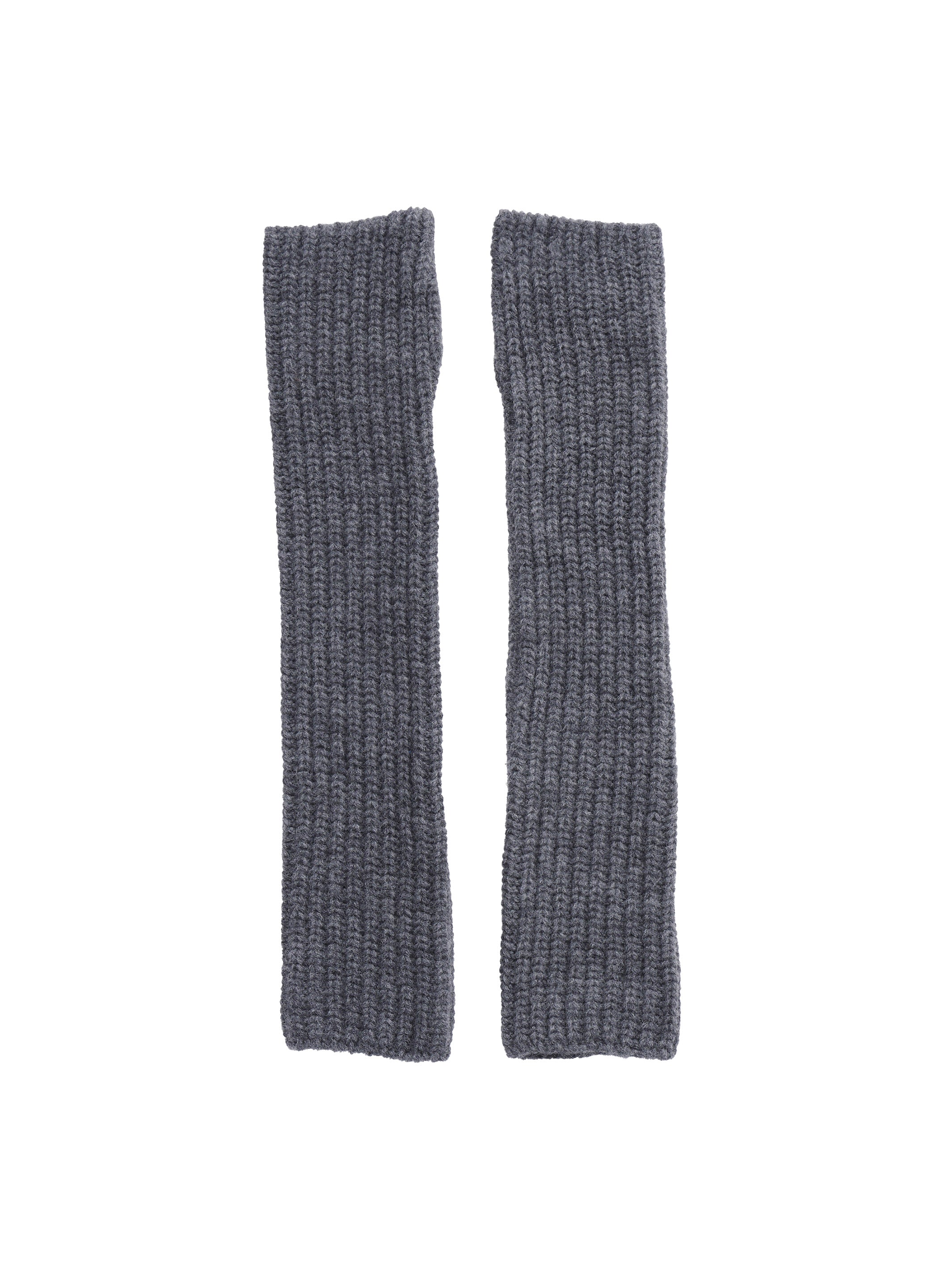 RIBED FINGERLESS KNIT GLOVES