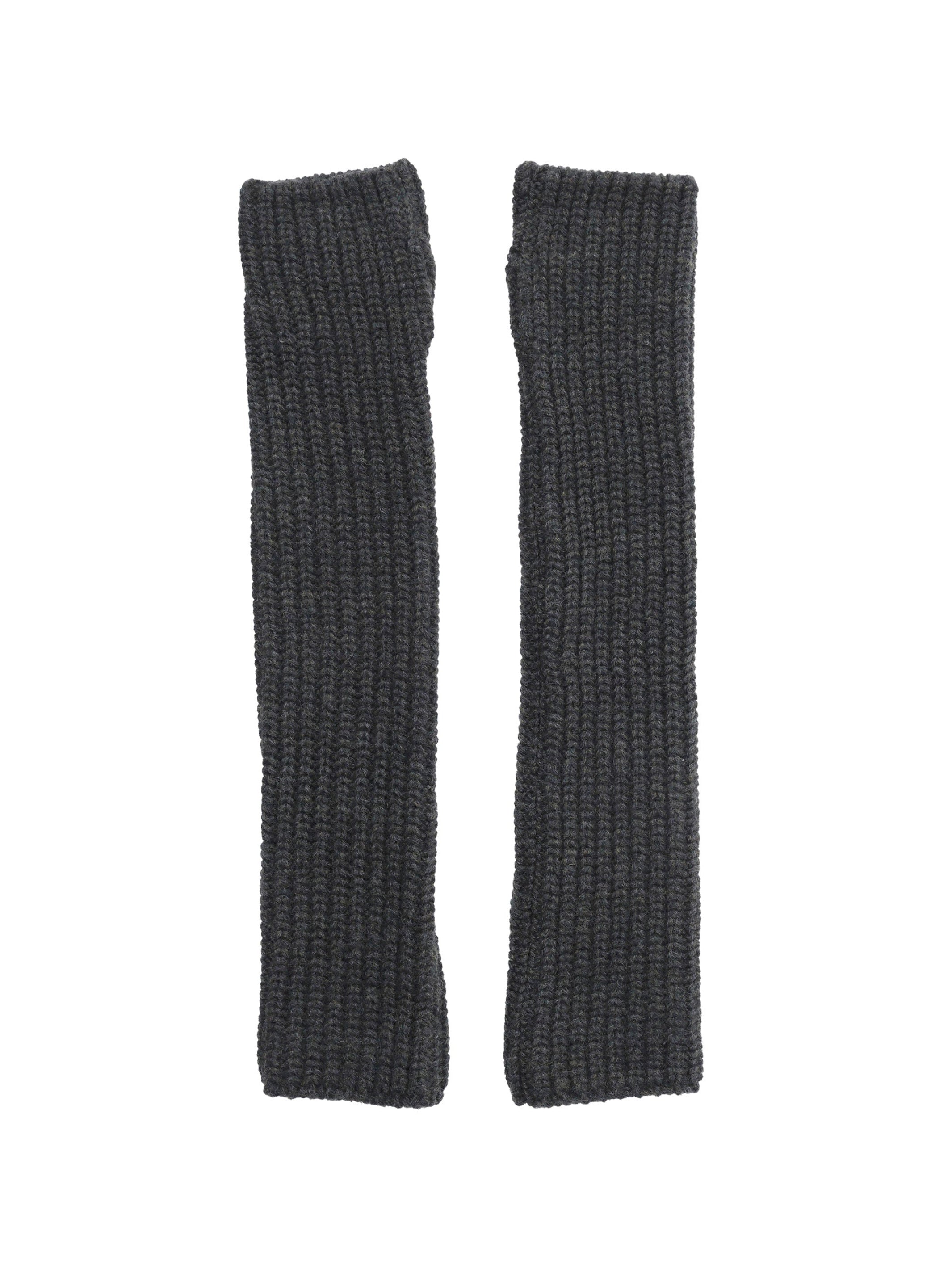 RIBBED FINGERLESS KNIT GLOVES