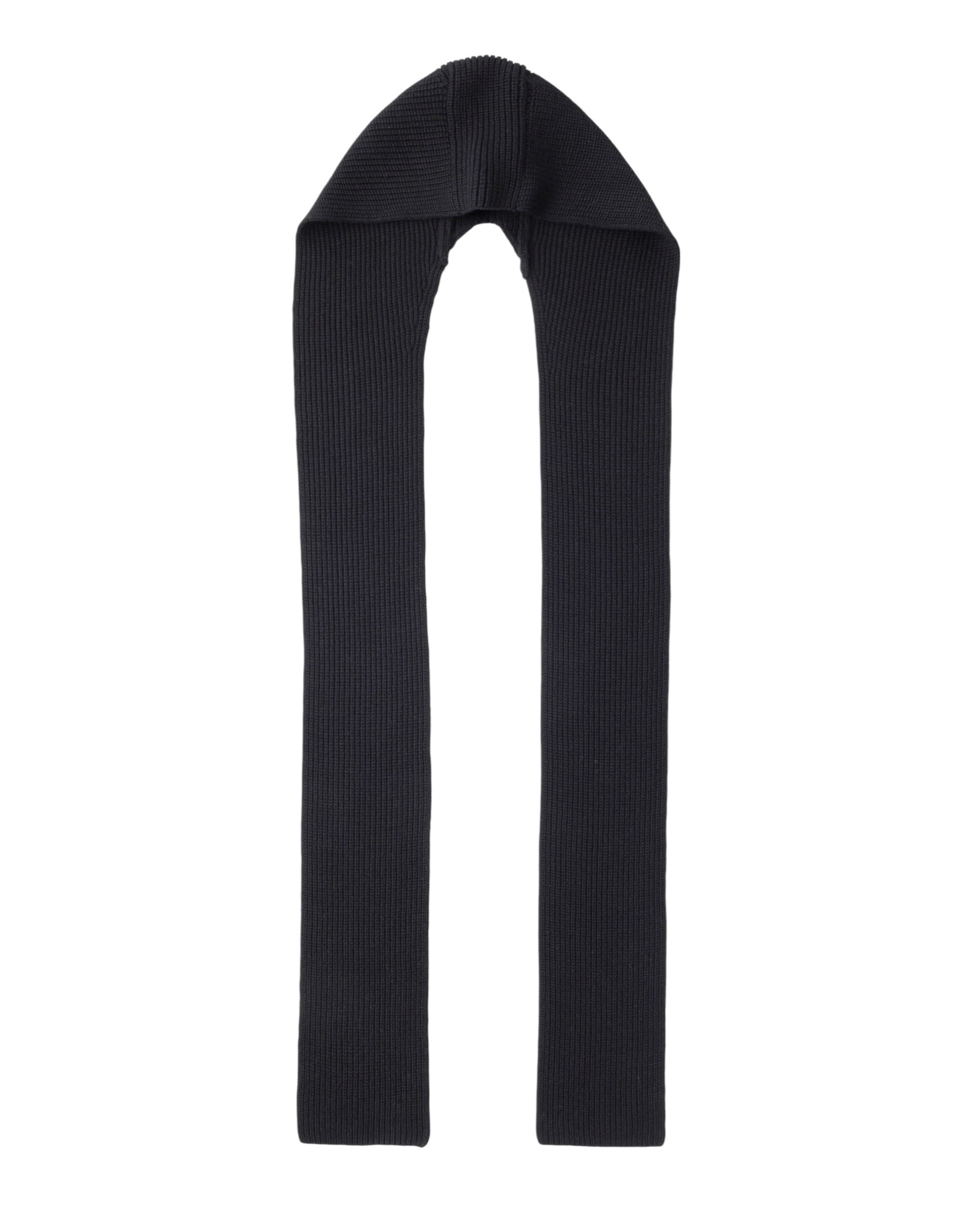 RIB KNIT HOODED SCARF