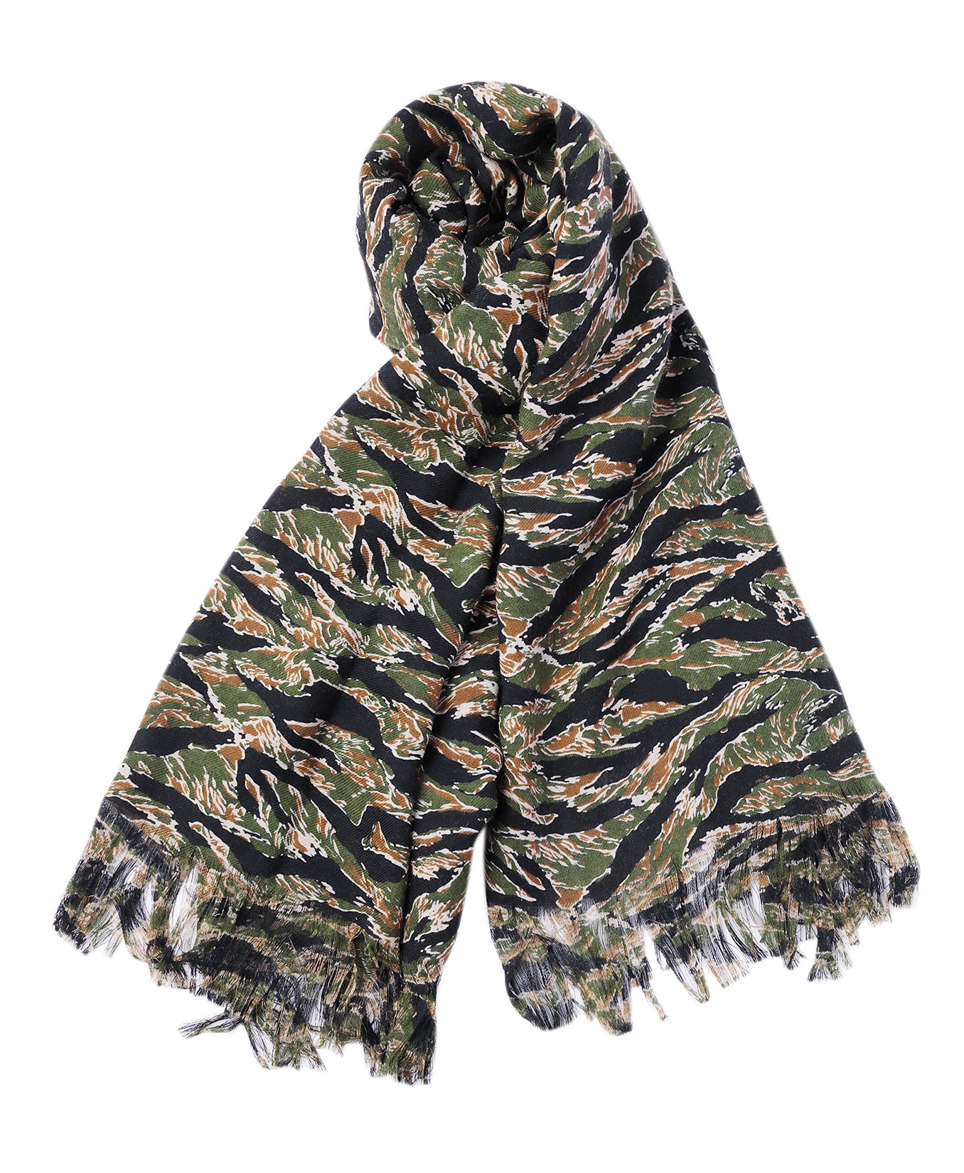 WOOL ANGOLA CAMO JACQUARD SHAWL