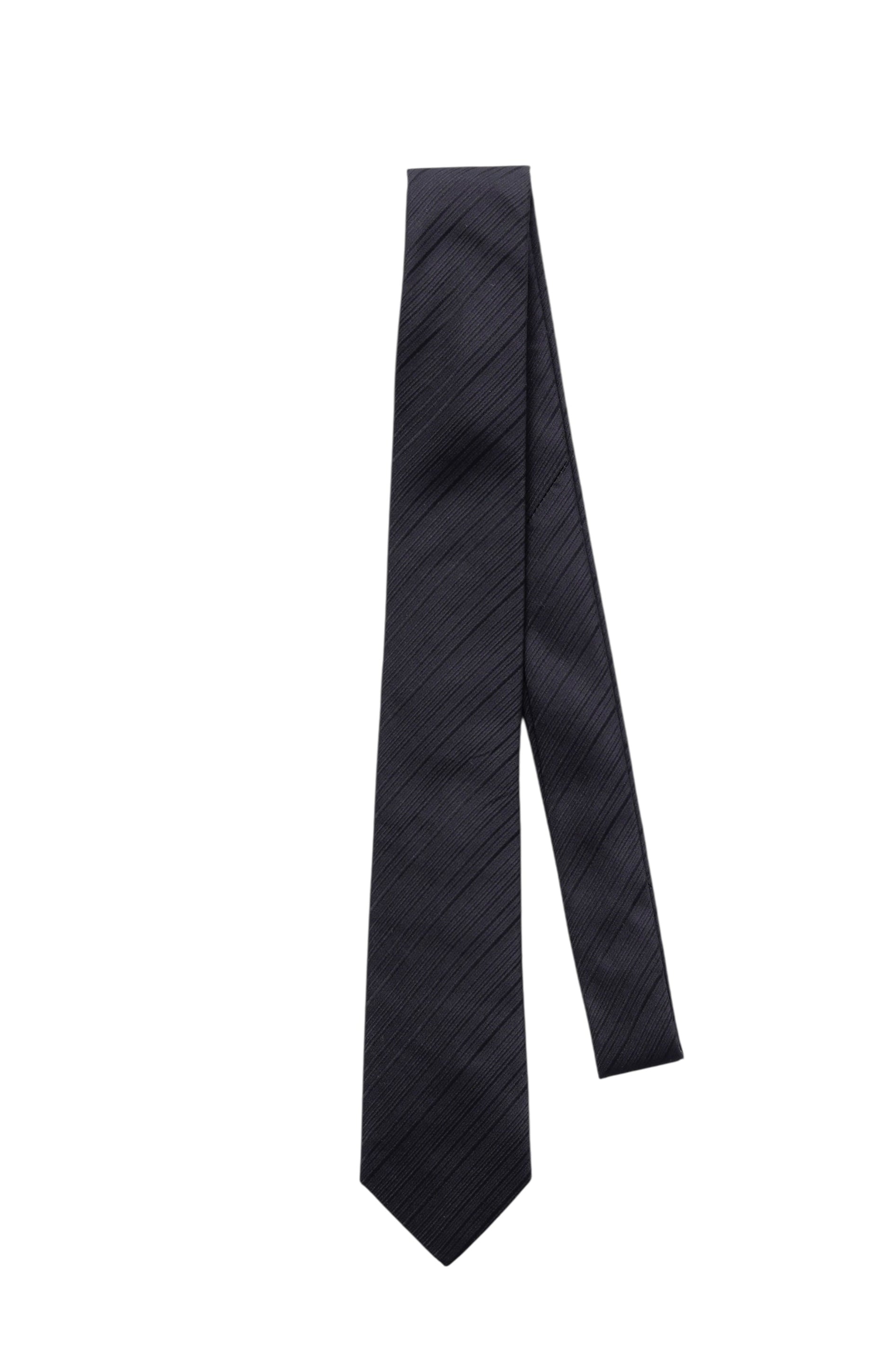 新品　ジョンローレンスサリバン　ネクタイ　ブラック　ナロータイ　ソリッド　無地 SILK TWILL NECK TIE