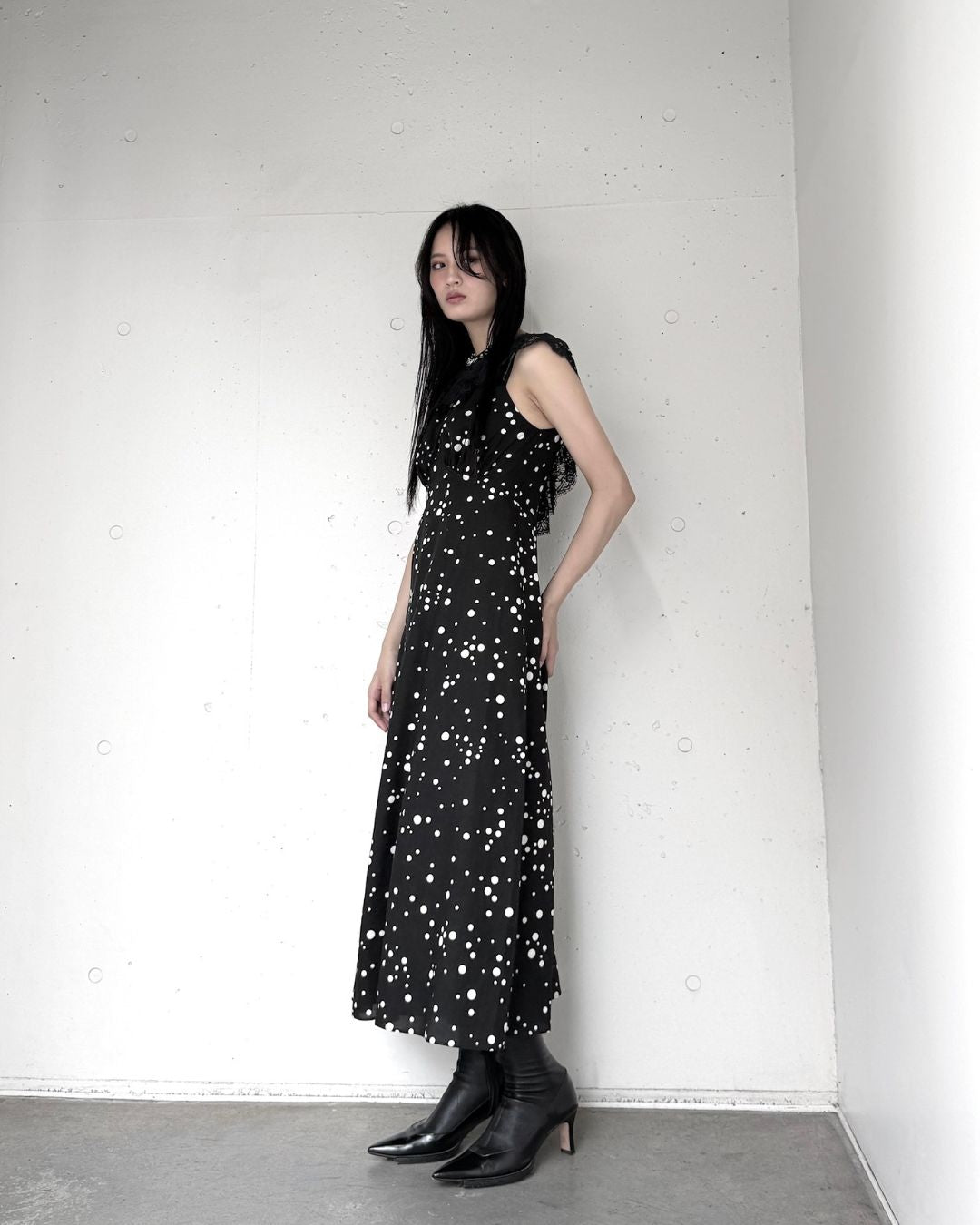 RANDOM DOT SLIP DRESS