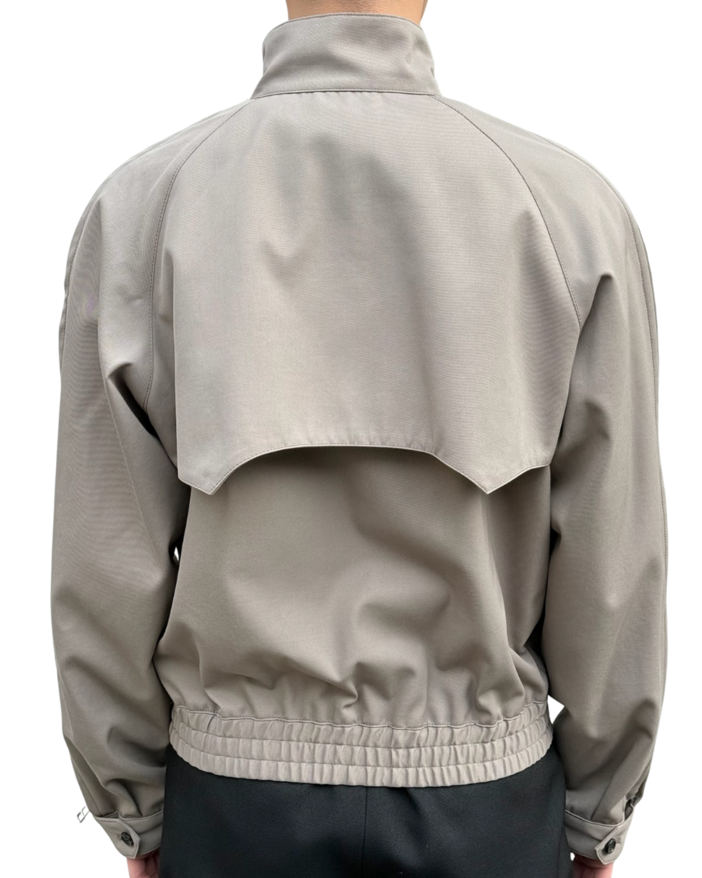 T/C TWILL ZIPPED SLEEVE HARRINGTON JACKET