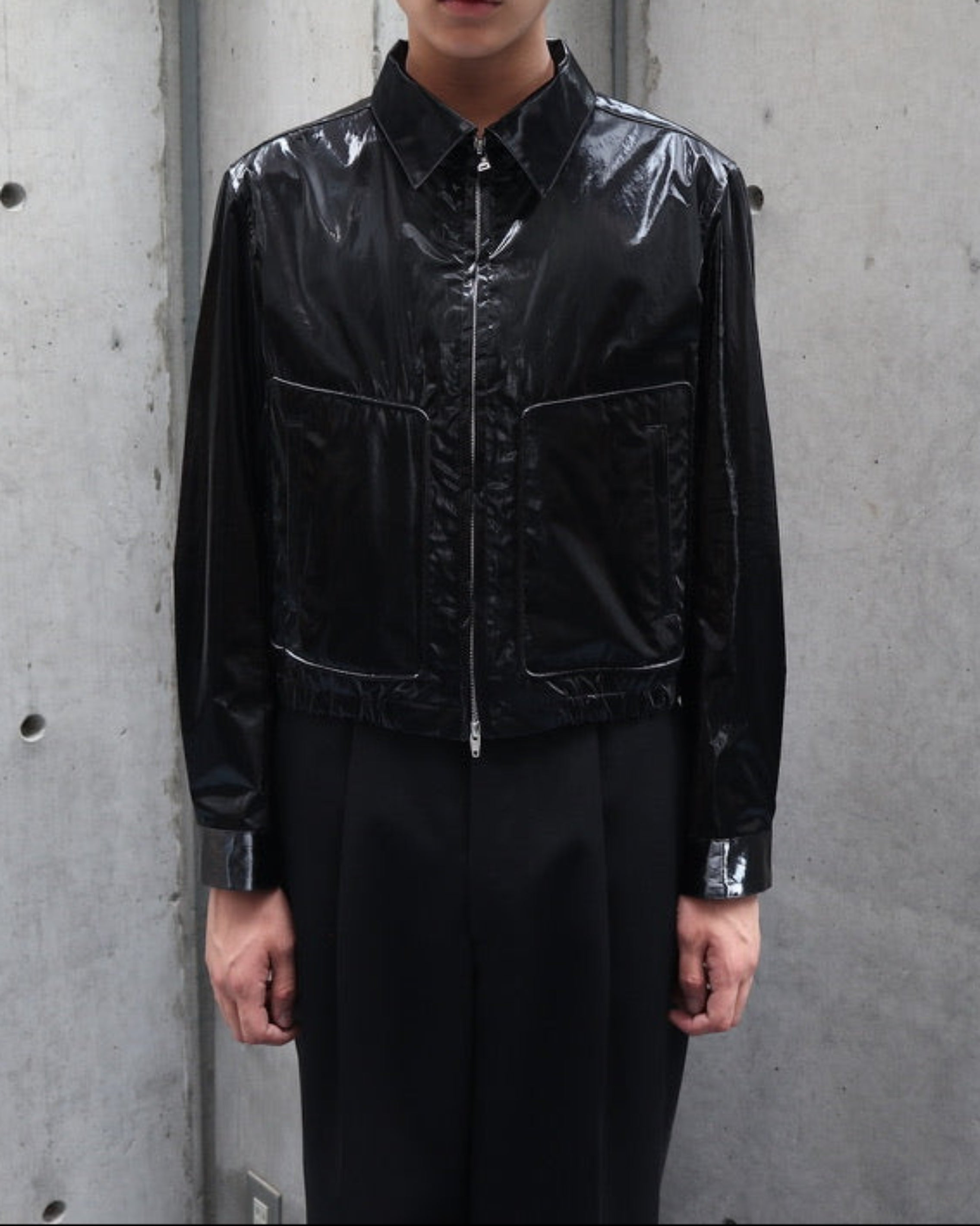 COATED COTTON HARRINGTON JACKET