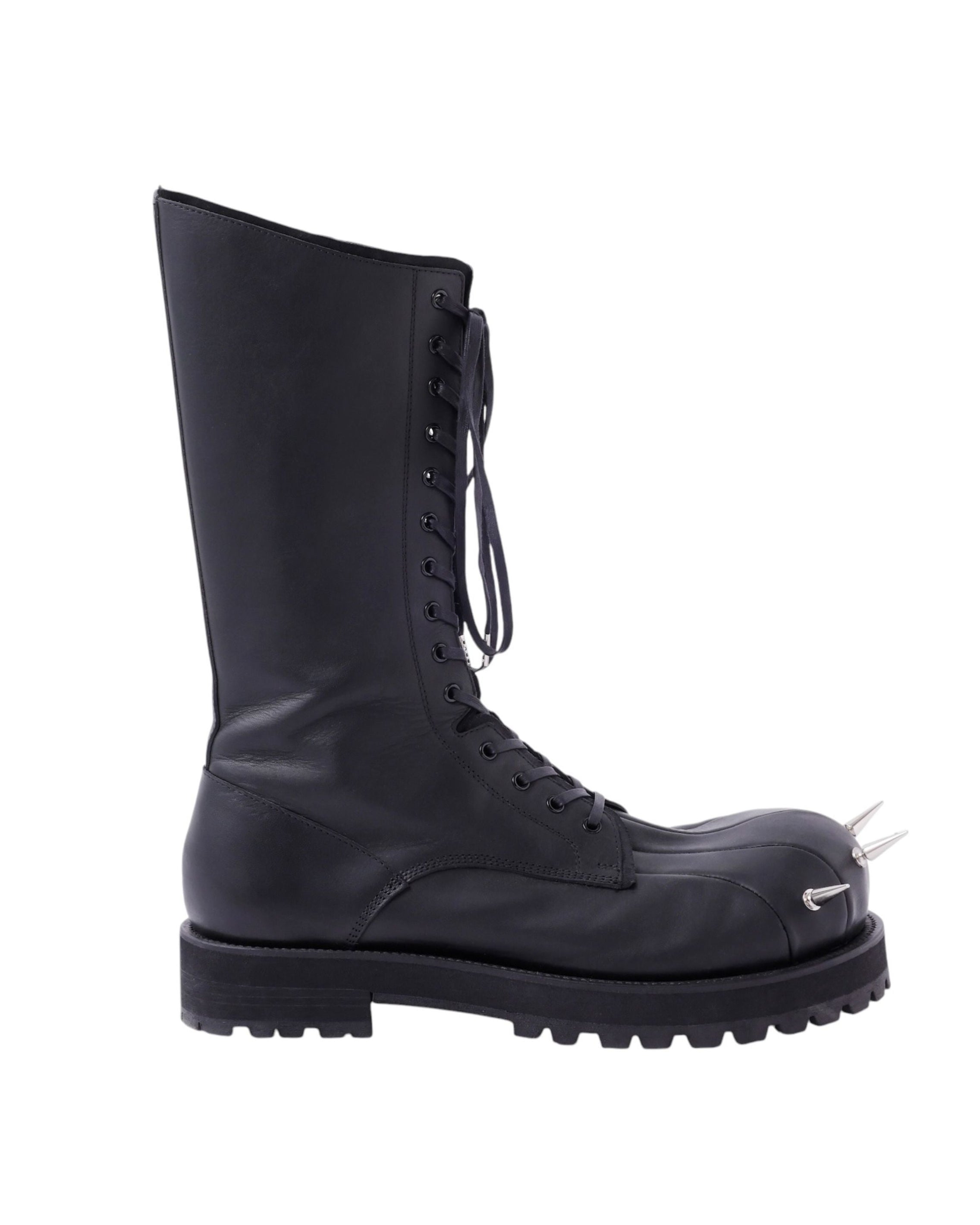 STUDDED LACE-UP BOOTS 14HOLES