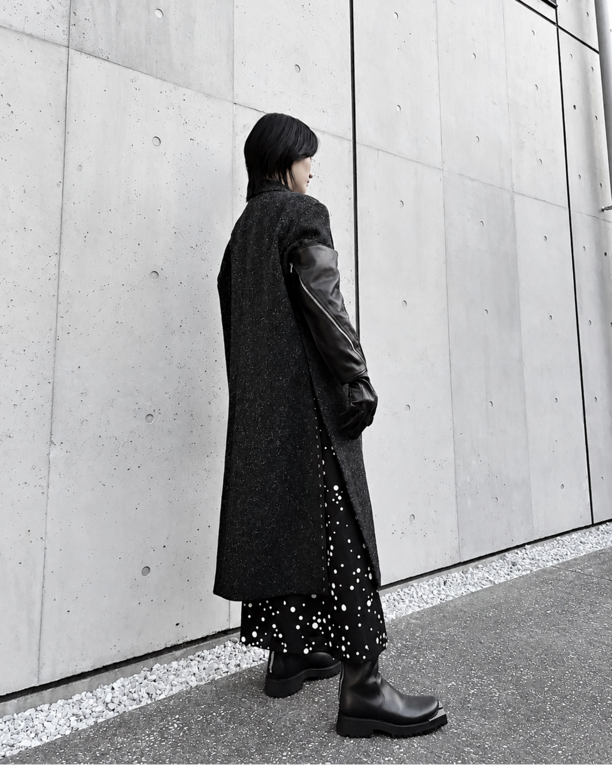 MELTON DOUBLE BREASTED CHESTERFIELD COAT