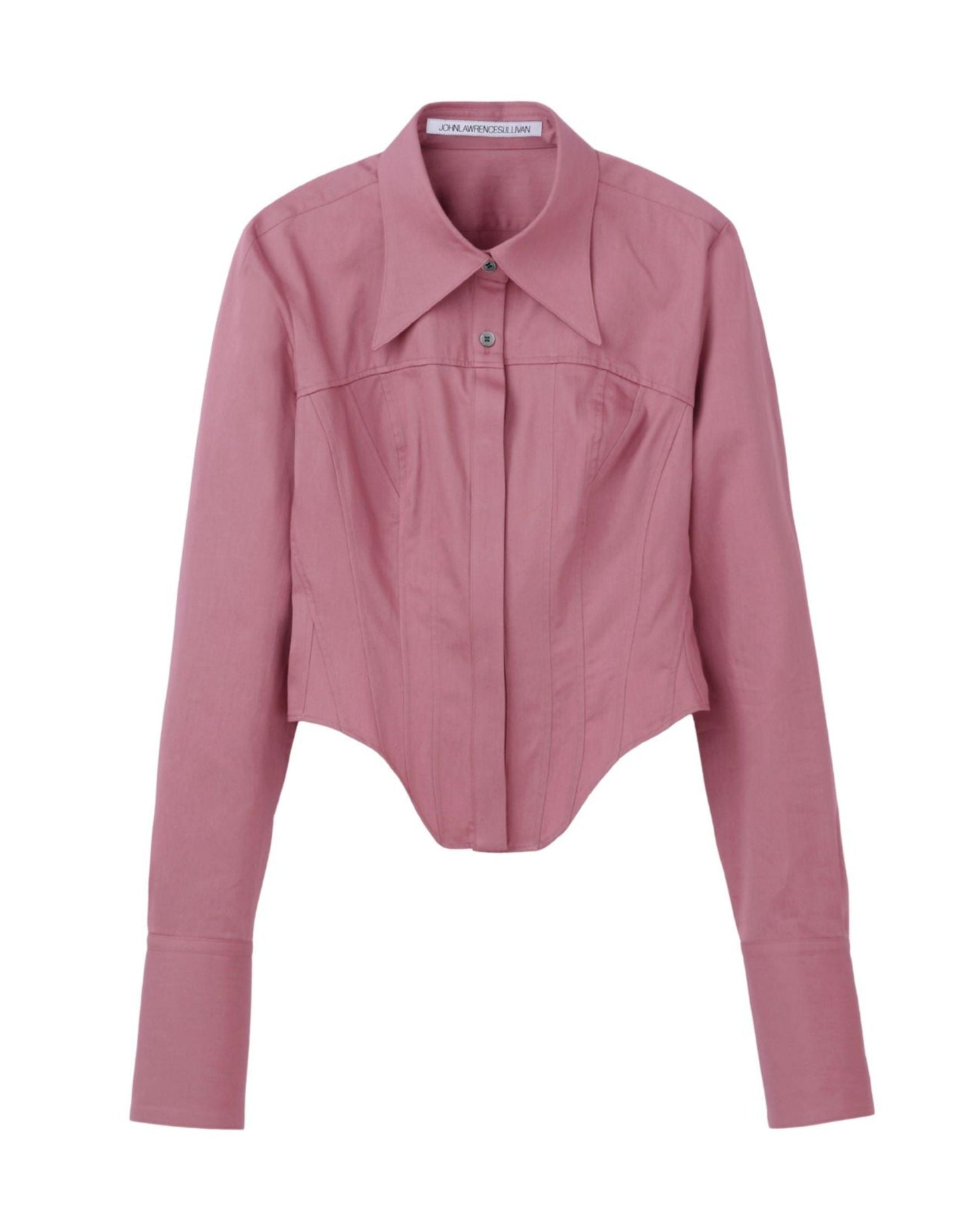 COTTON SATIN CORSET SHIRT