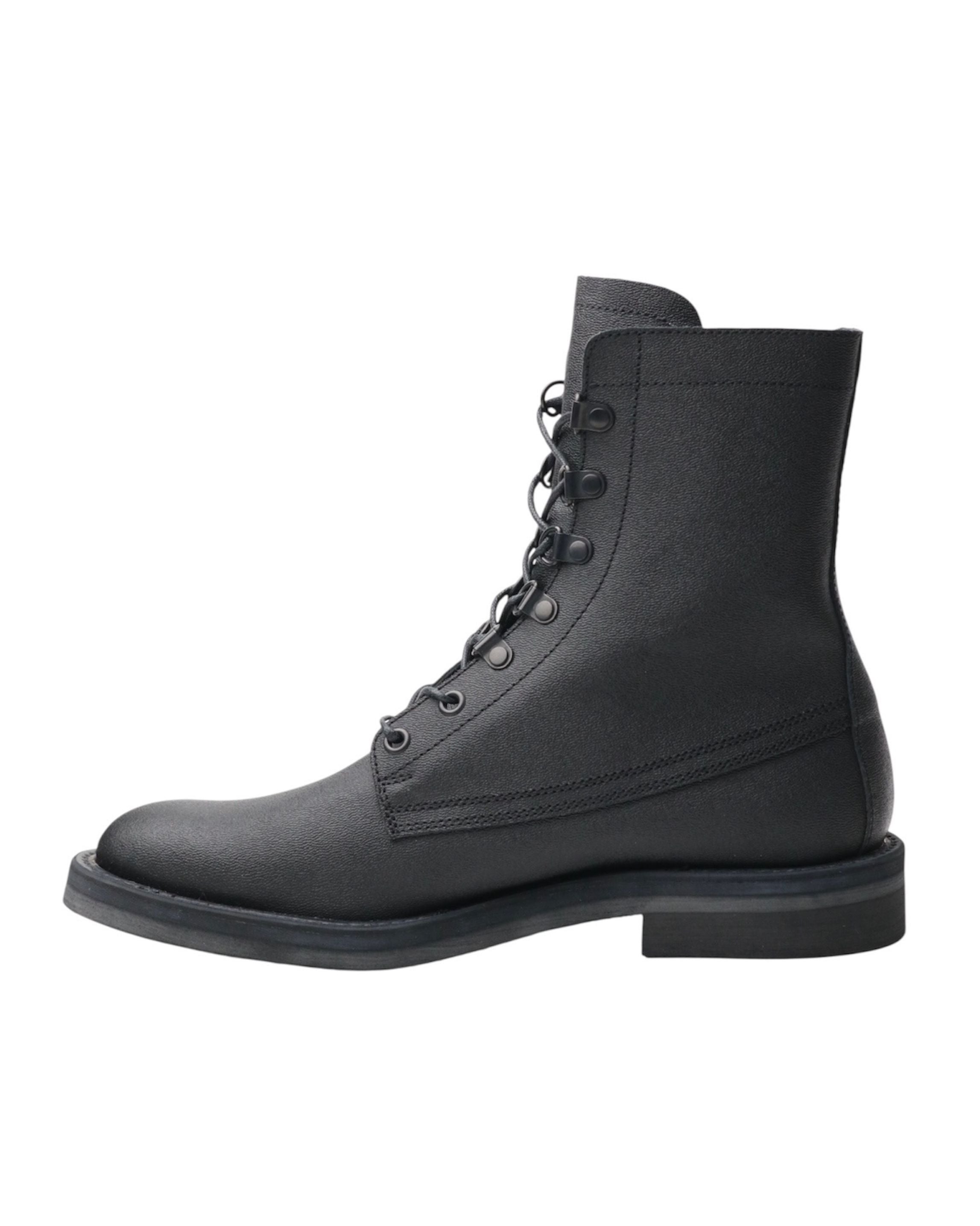 LEATHER COMBAT BOOTS | BLACK / BLACK