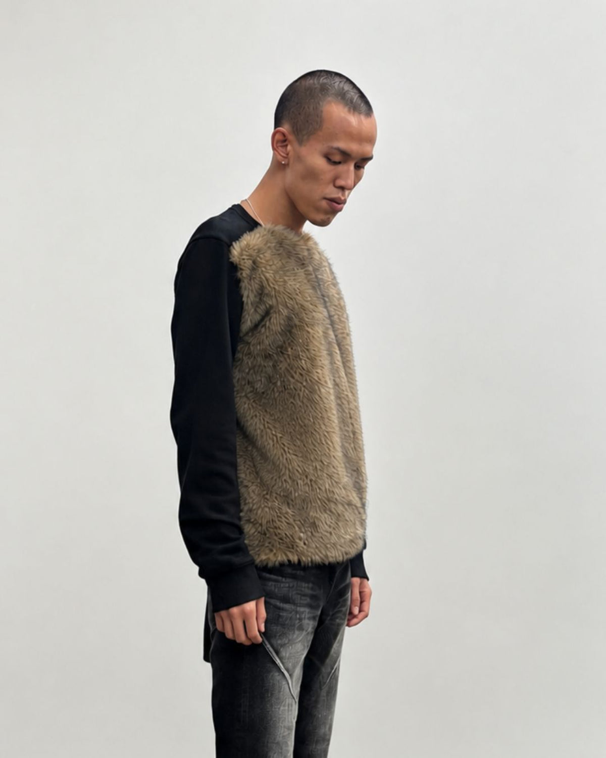 SWEAT PULLOVER WITH FUR