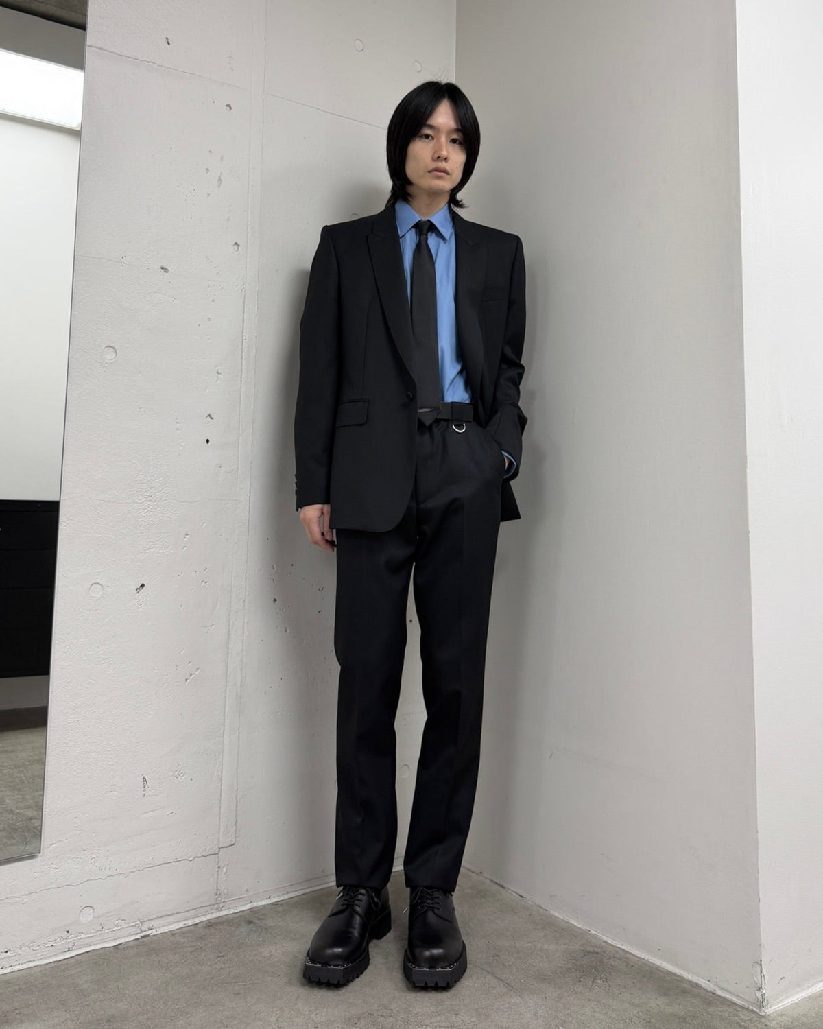 WOOL GABARDINE SINGLE-BREASTED JACKET