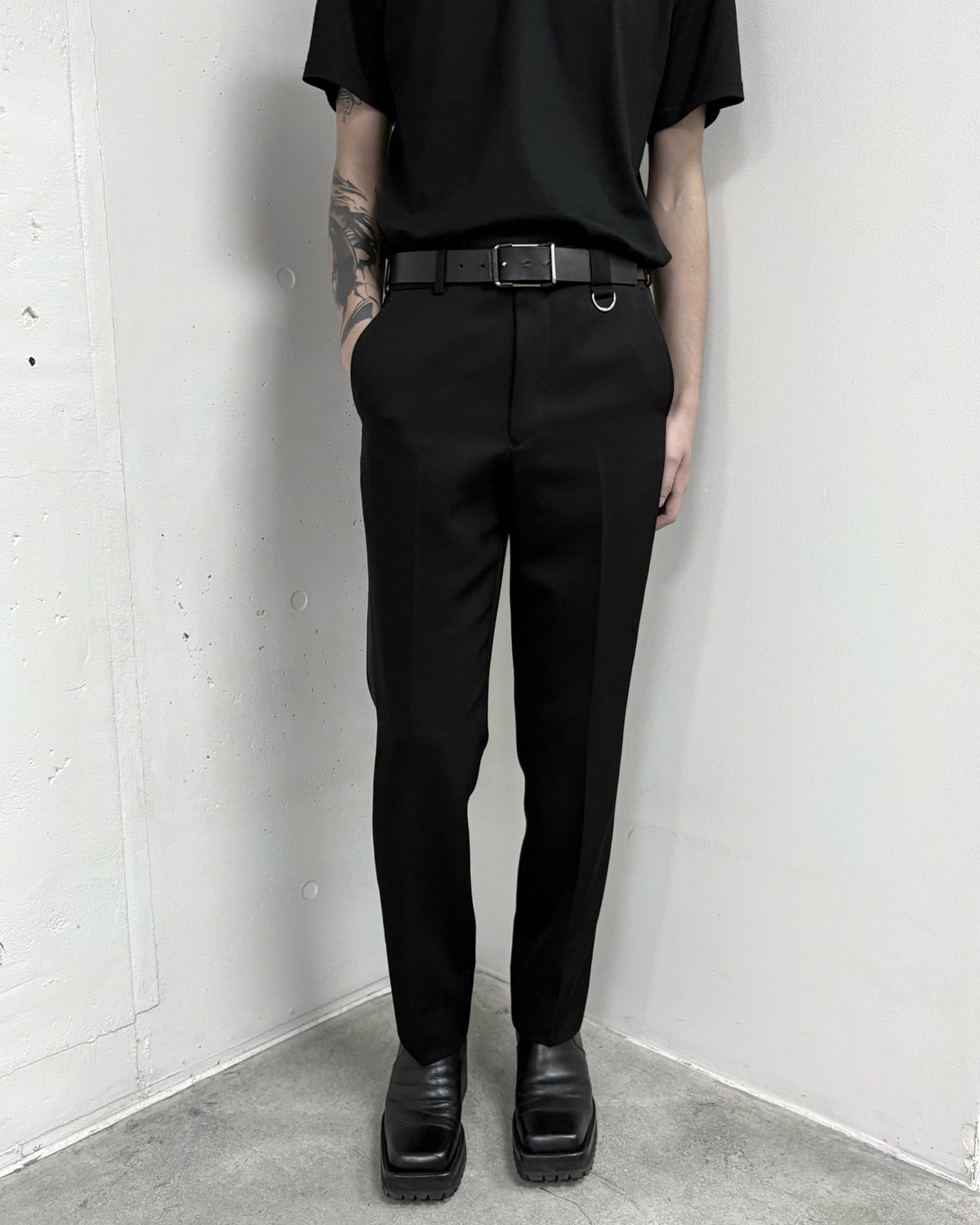 DOESKIN SIDE STRIPE SKINNY TROUSERS
