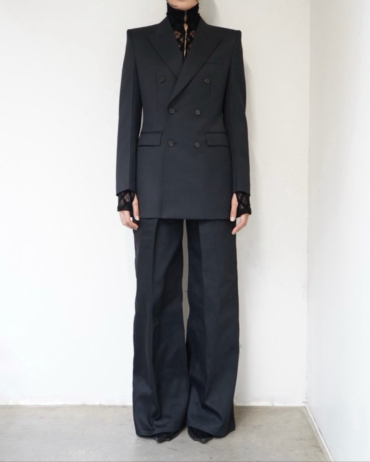 WOOL GABARDINE DOUBLE BREASTED JACKET