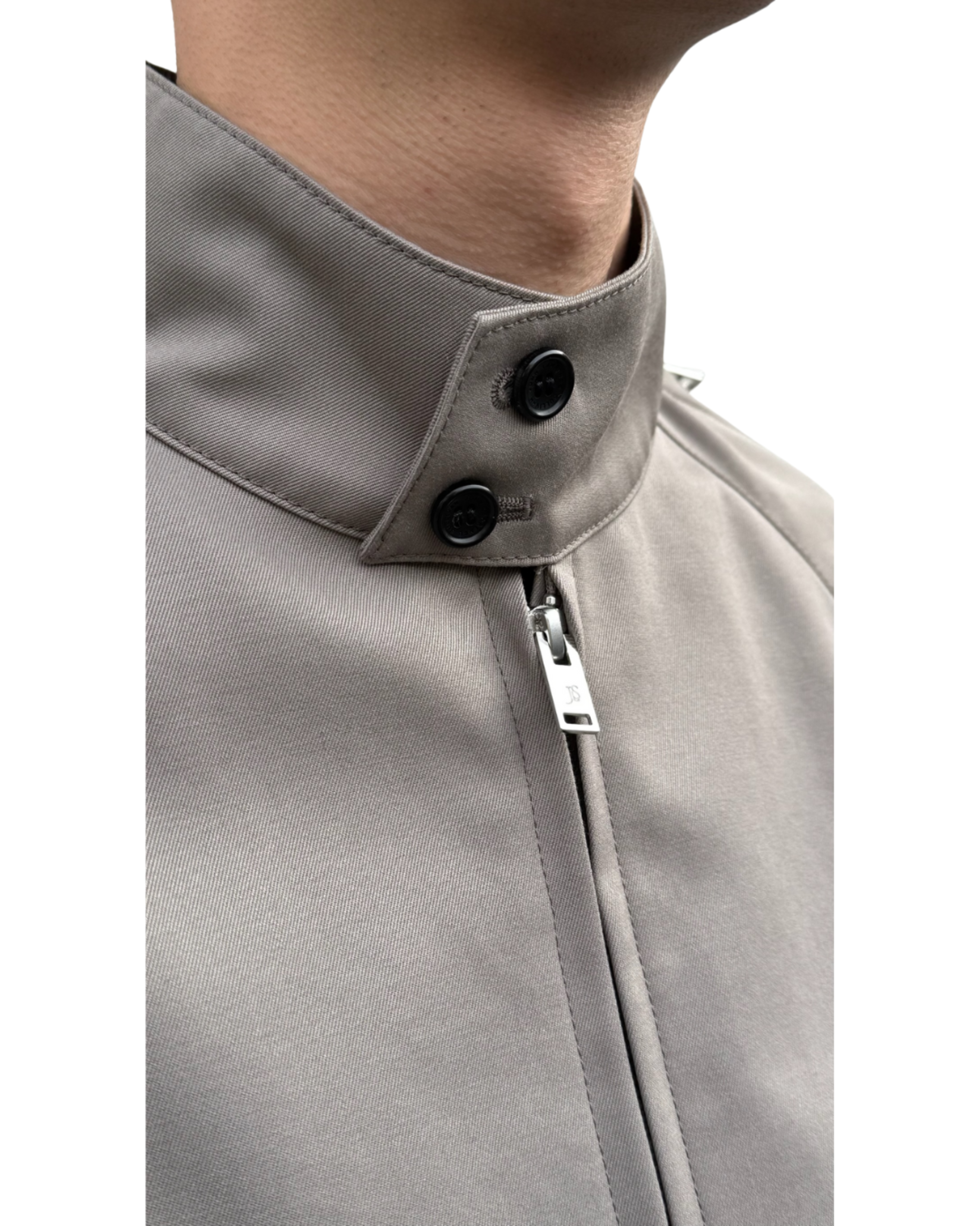 T/C TWILL ZIPPED SLEEVE HARRINGTON JACKET