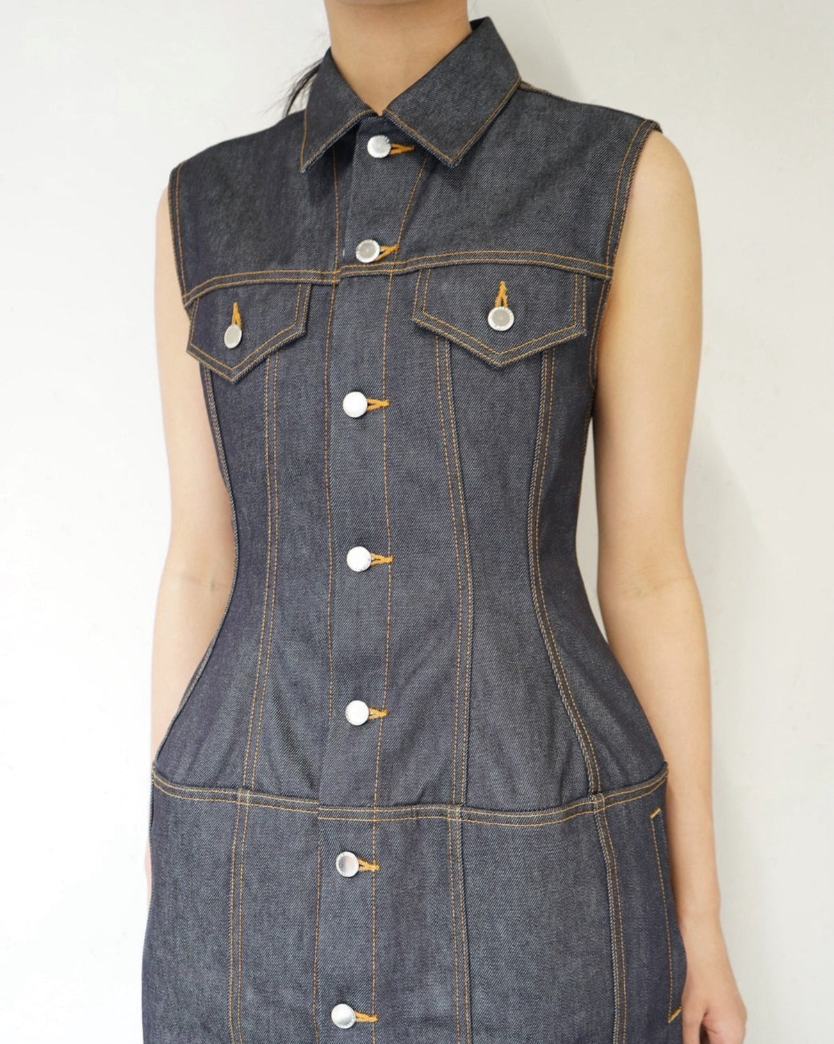RIGID DENIM DRESS