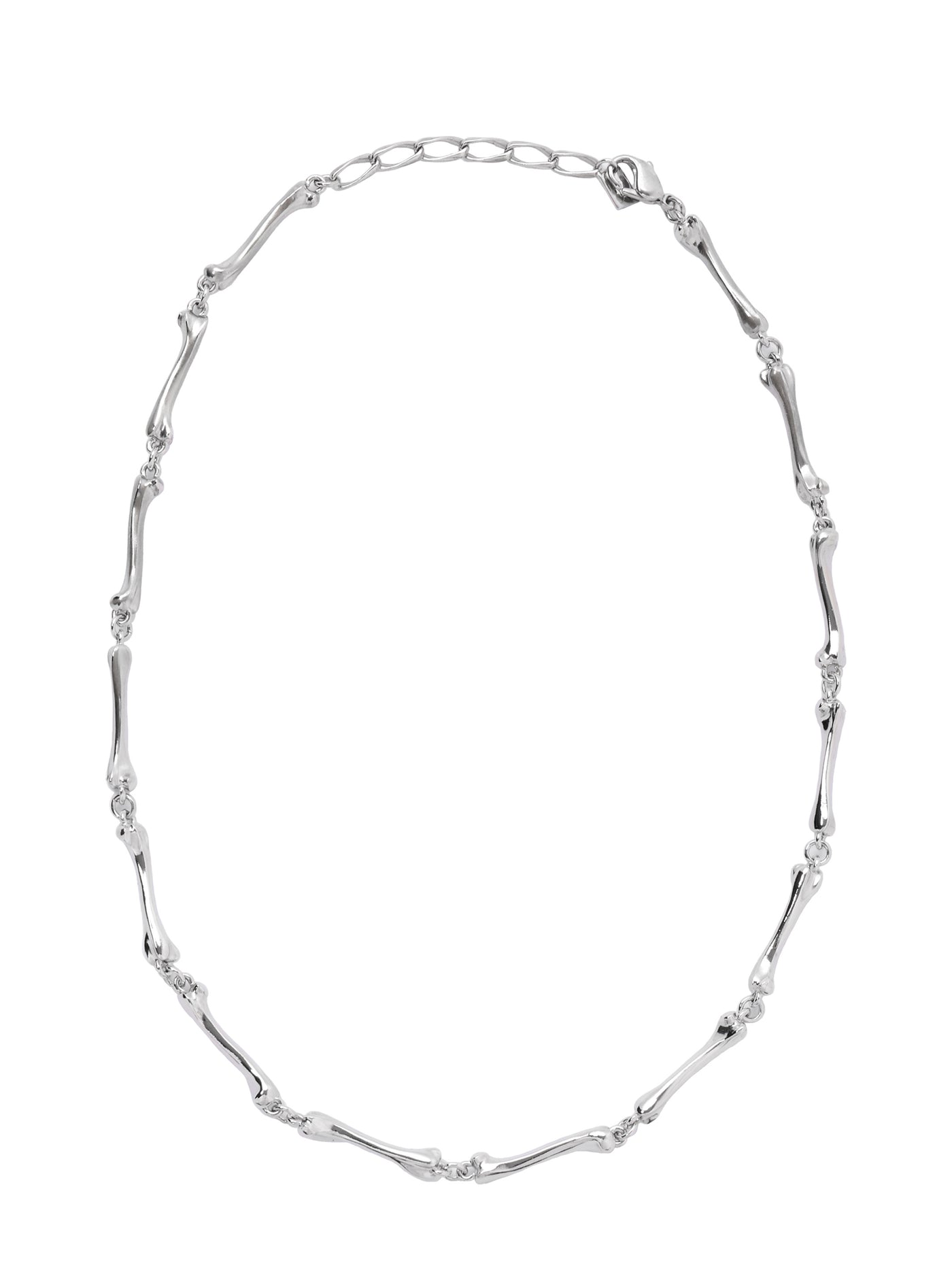 Bone connected short necklace silver925