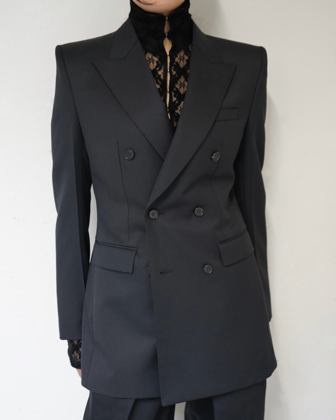 WOOL GABARDINE DOUBLE BREASTED JACKET