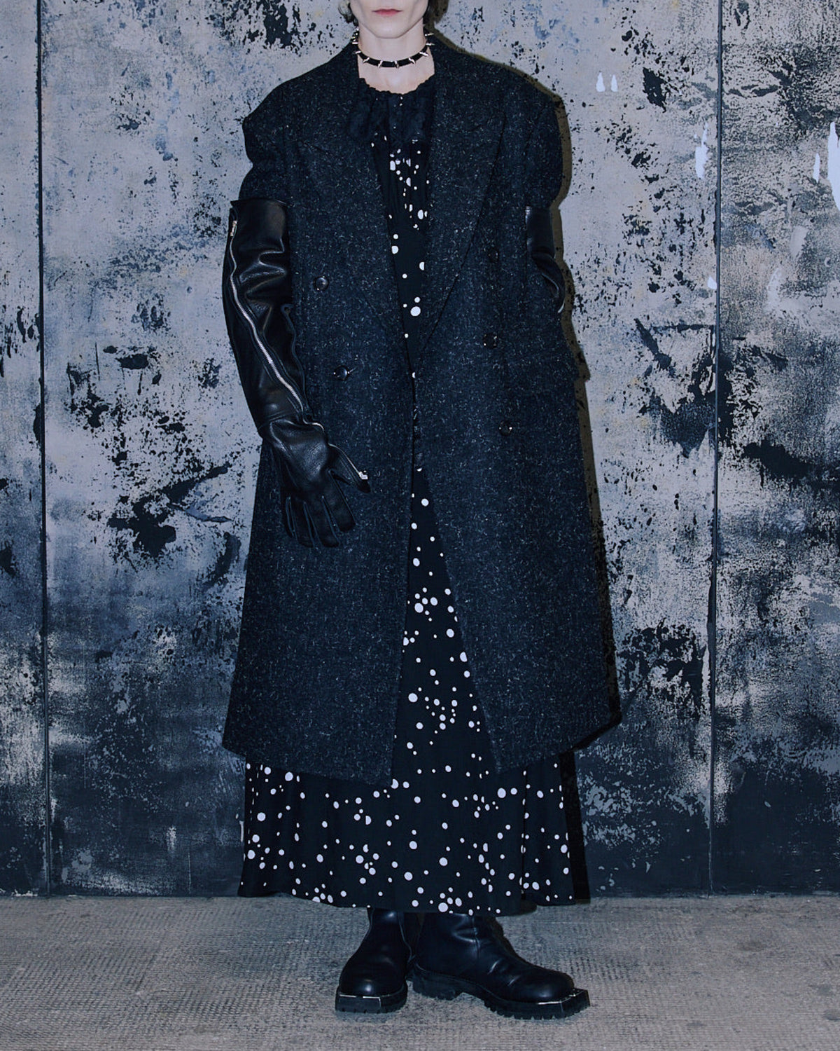 MELTON DOUBLE BREASTED CHESTERFIELD COAT