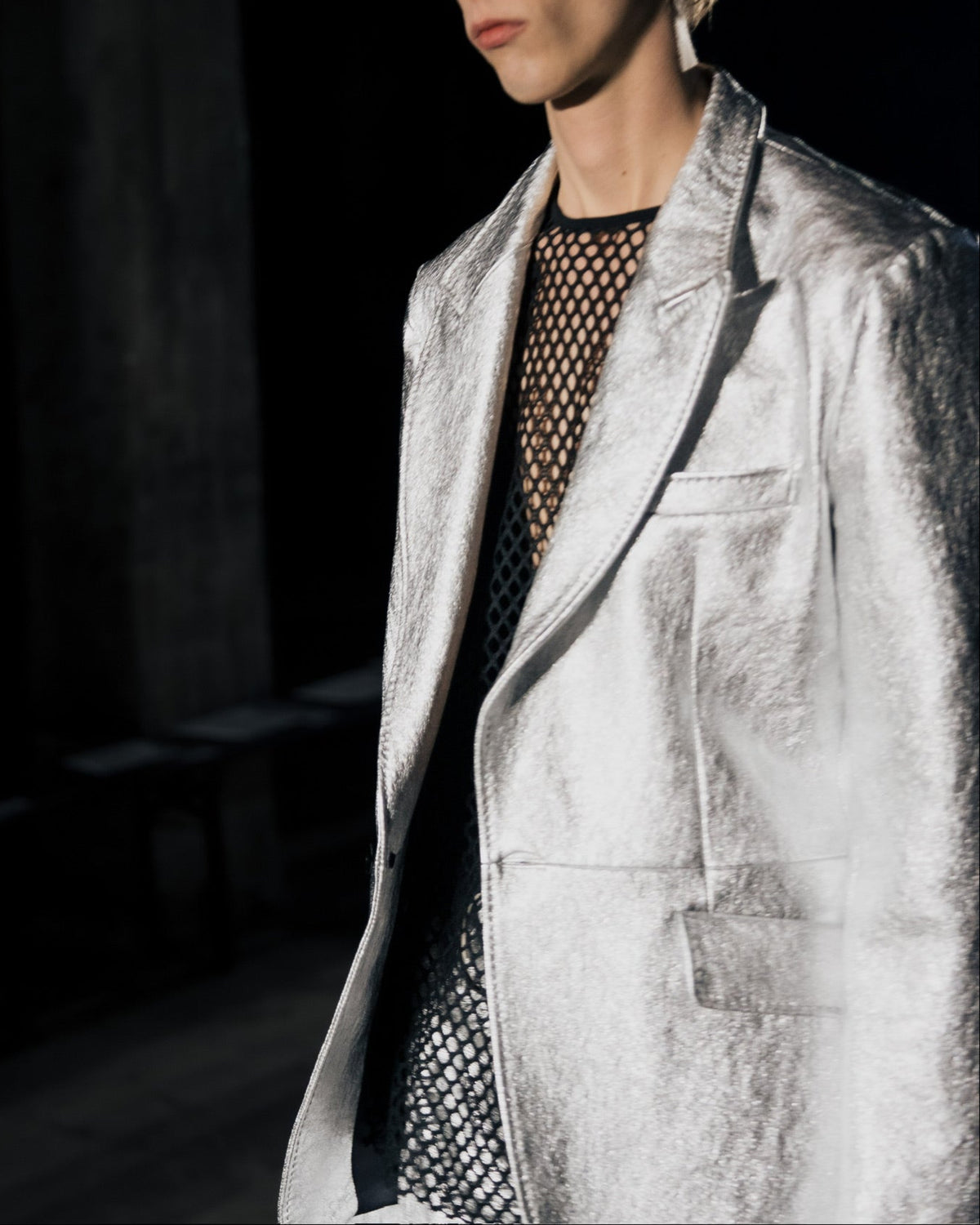 LEATHER SINGLE BREASTED JACKET