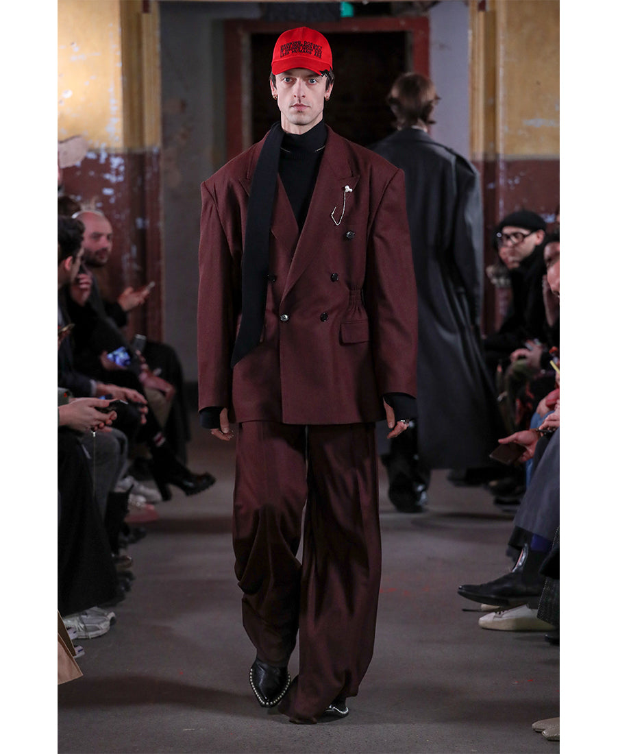 CN SWEATER WITH SCARF｜RED