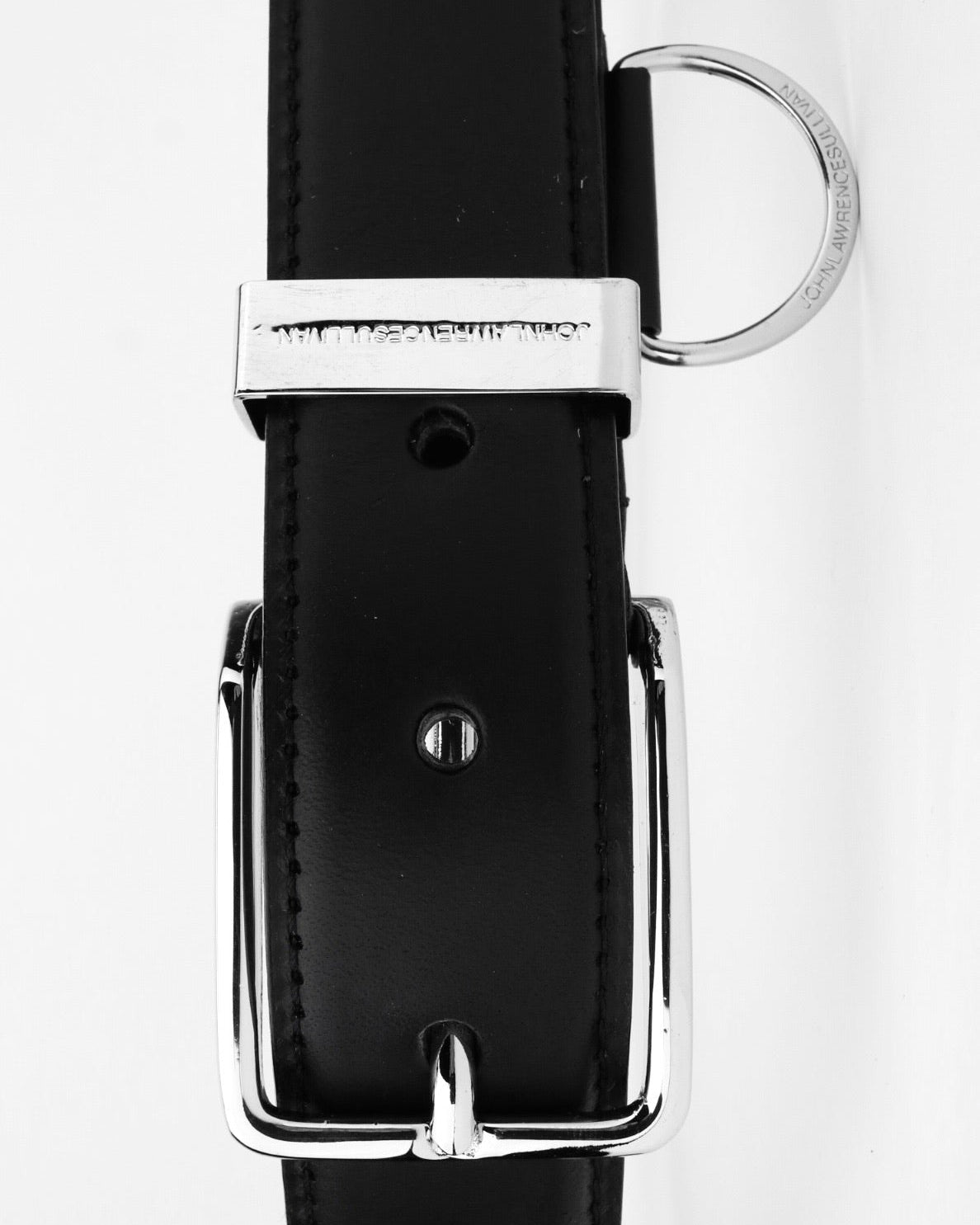 LEATHER PIN BUCKLE BELT WITH D-RING