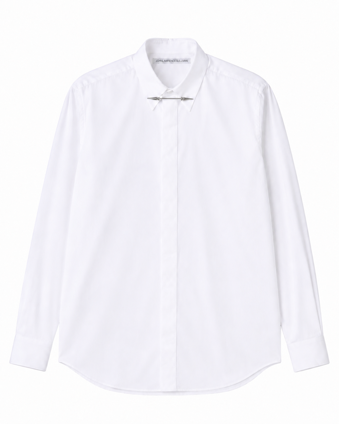 BROADCLOTH PIN-HOLE COLLAR SHIRT WITH STUD PIN
