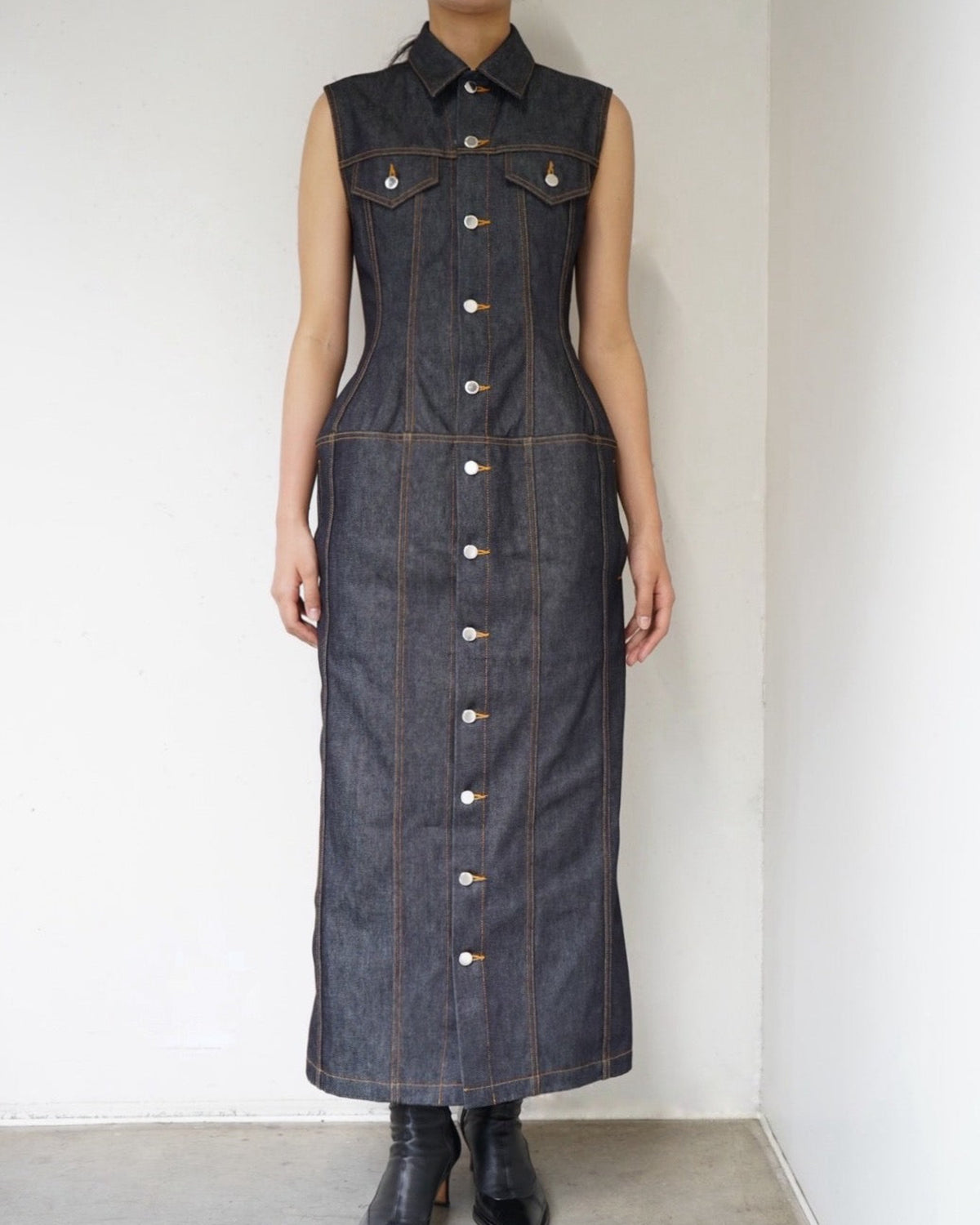 RIGID DENIM DRESS