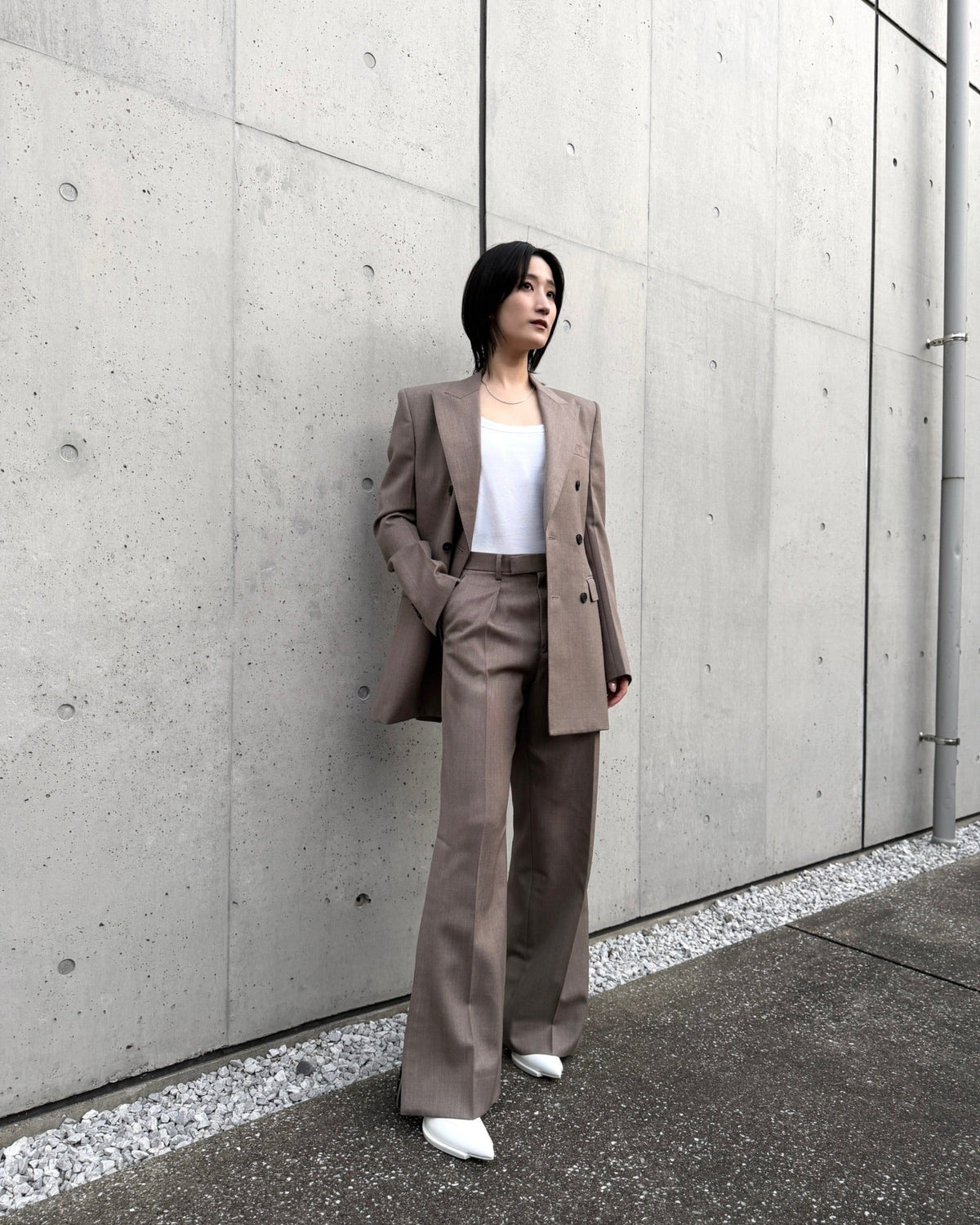 WOOL GABARDINE DOUBLE BREASTED JACKET