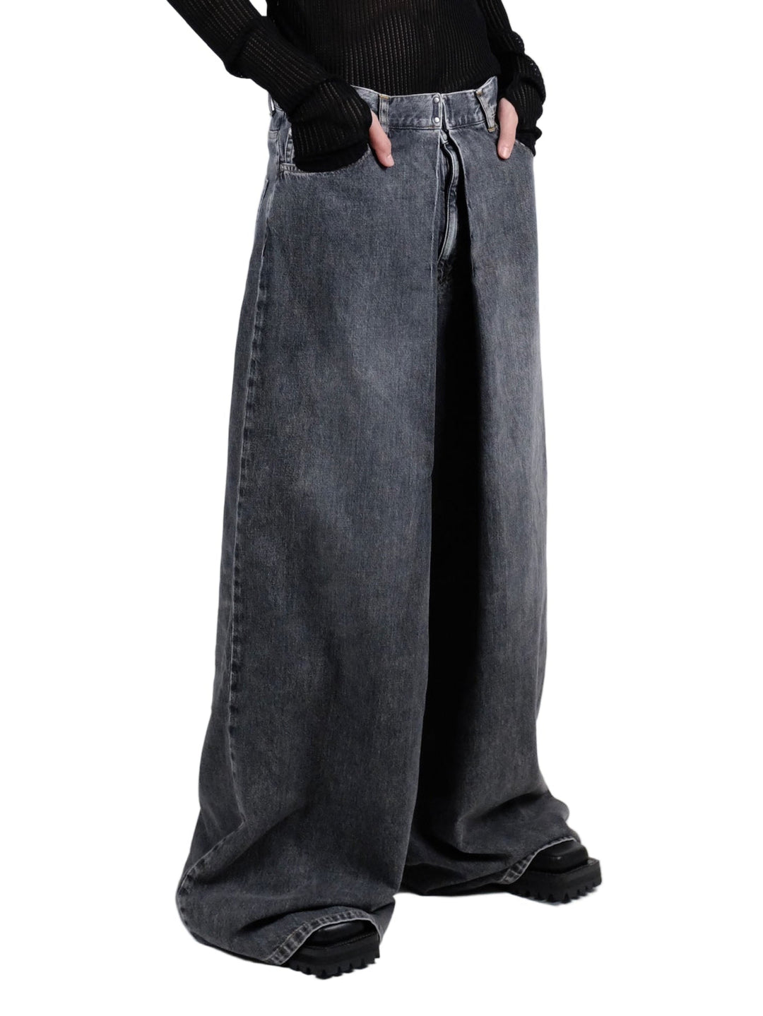 Washed denim super wide pants – JOHN LAWRENCE SULLIVAN Washed denim super wide pants – JOHN LAWRENCE SULLIVAN