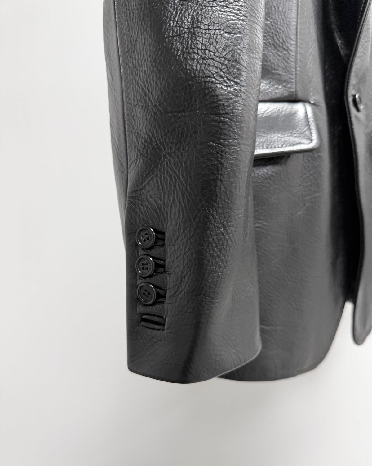 LEATHER SINGLE BREASTED JACKET