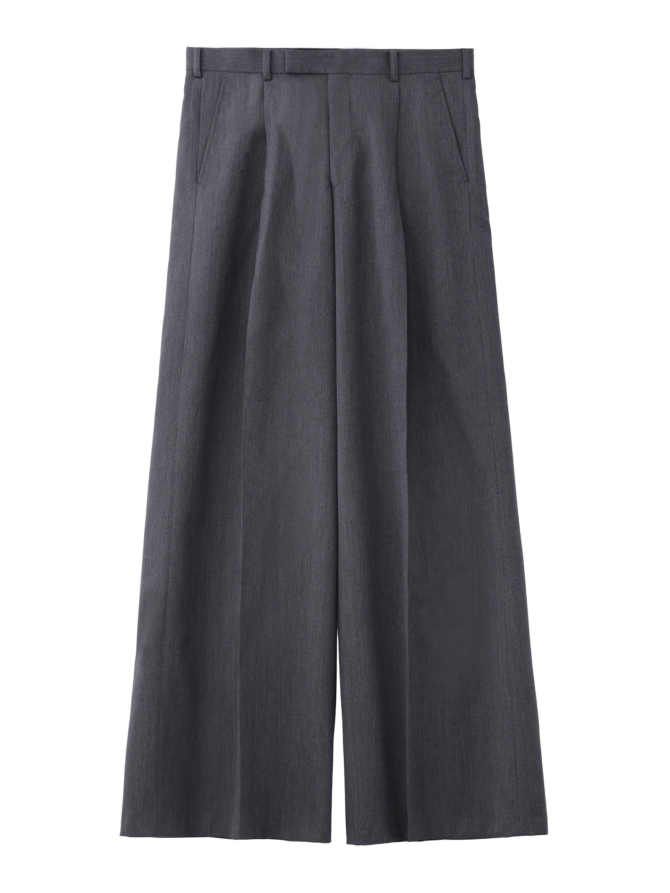 Wool Gabardine Wide Trousers