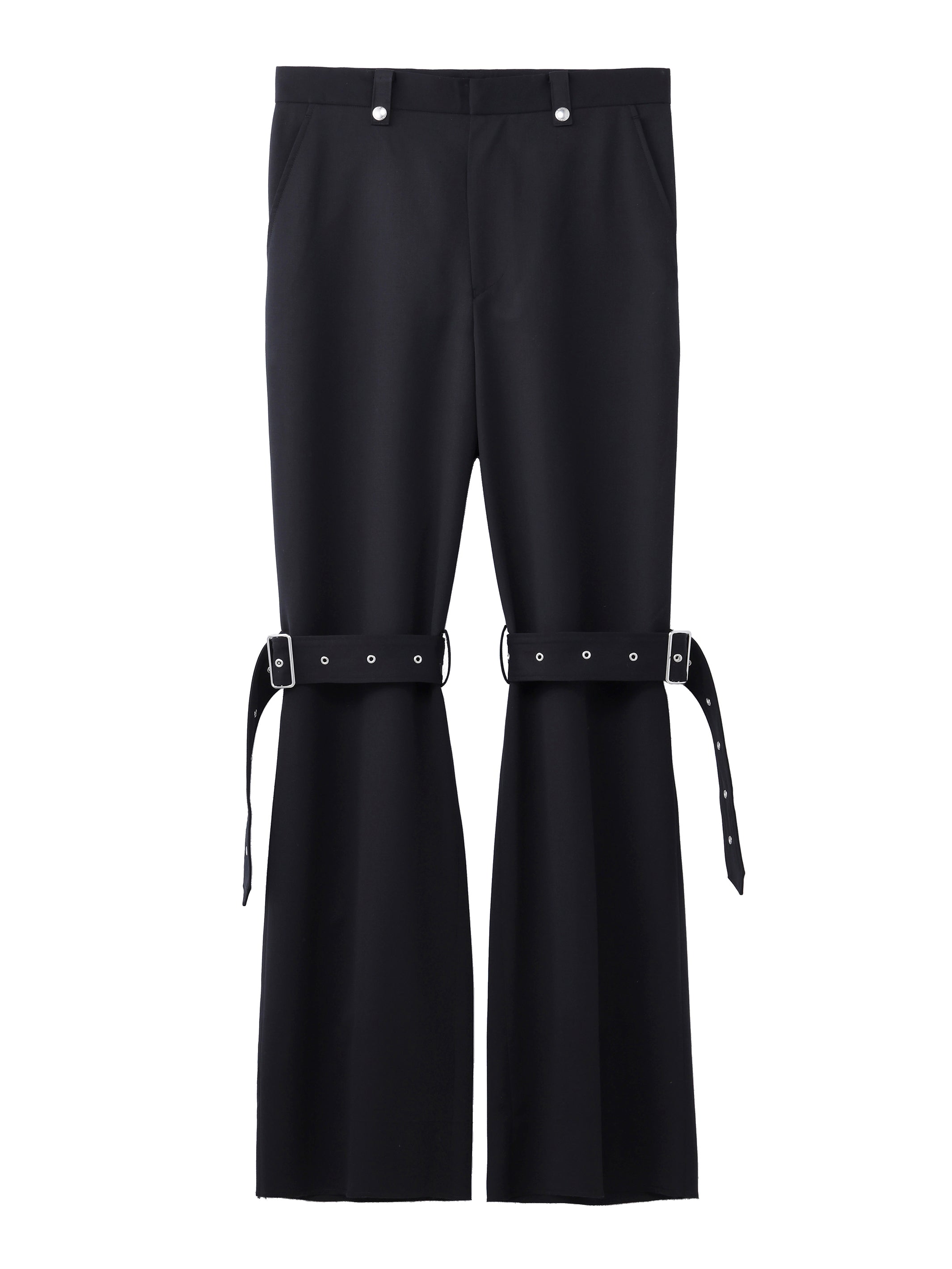 Wool gabardine bondage trousers