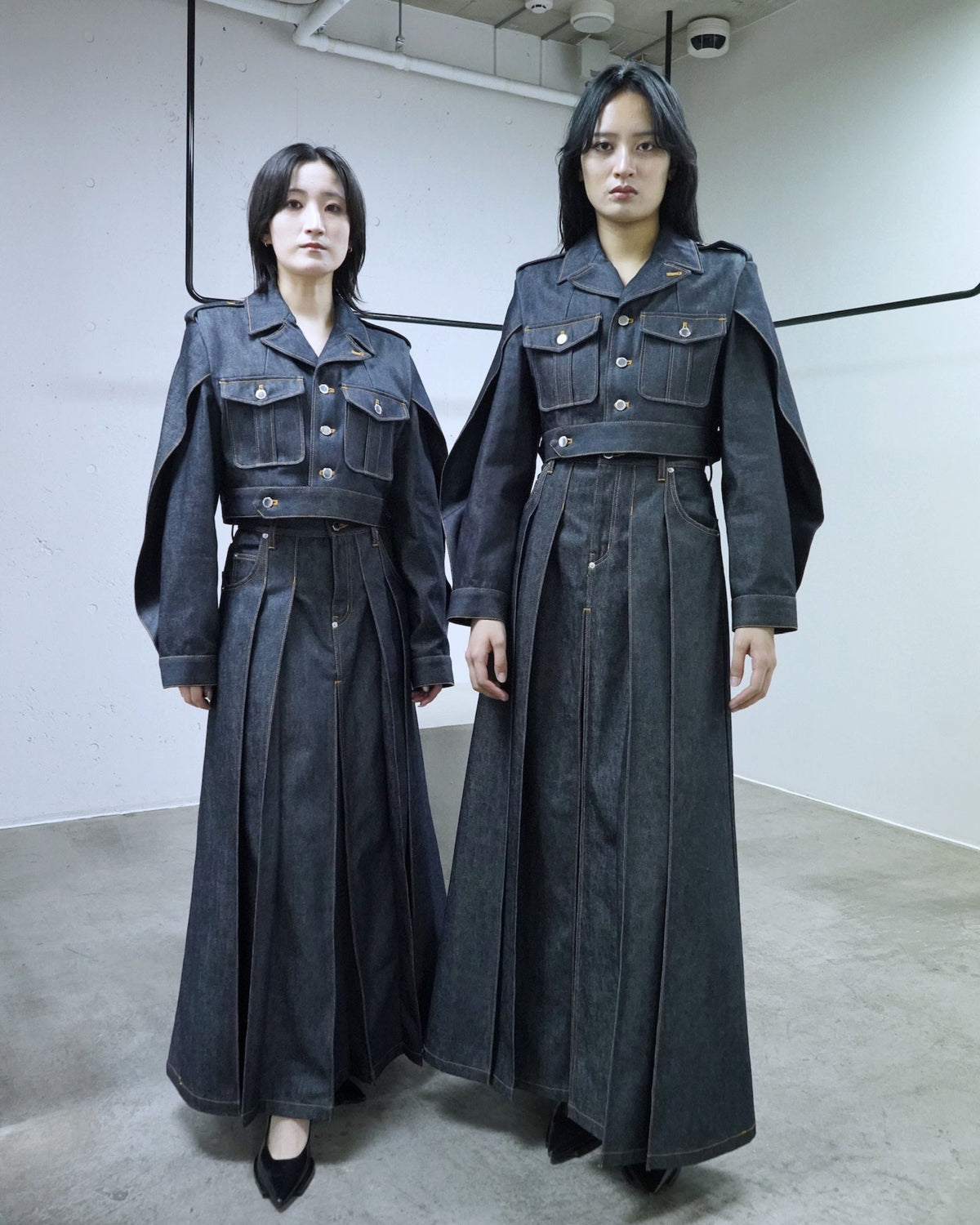 RIGID DENIM HAKAMA SKIRT