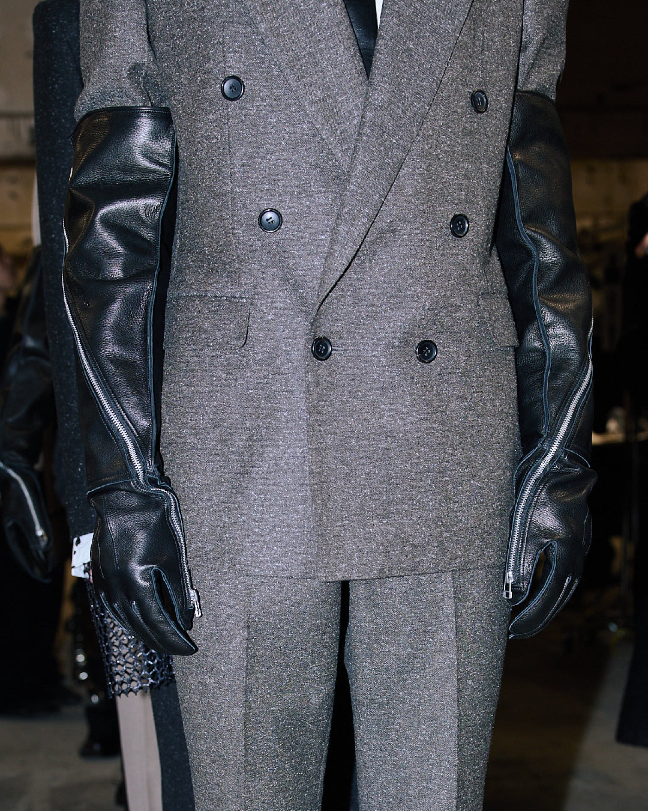 SILK NEP WOOL DOUBLE BREASTED JACKET