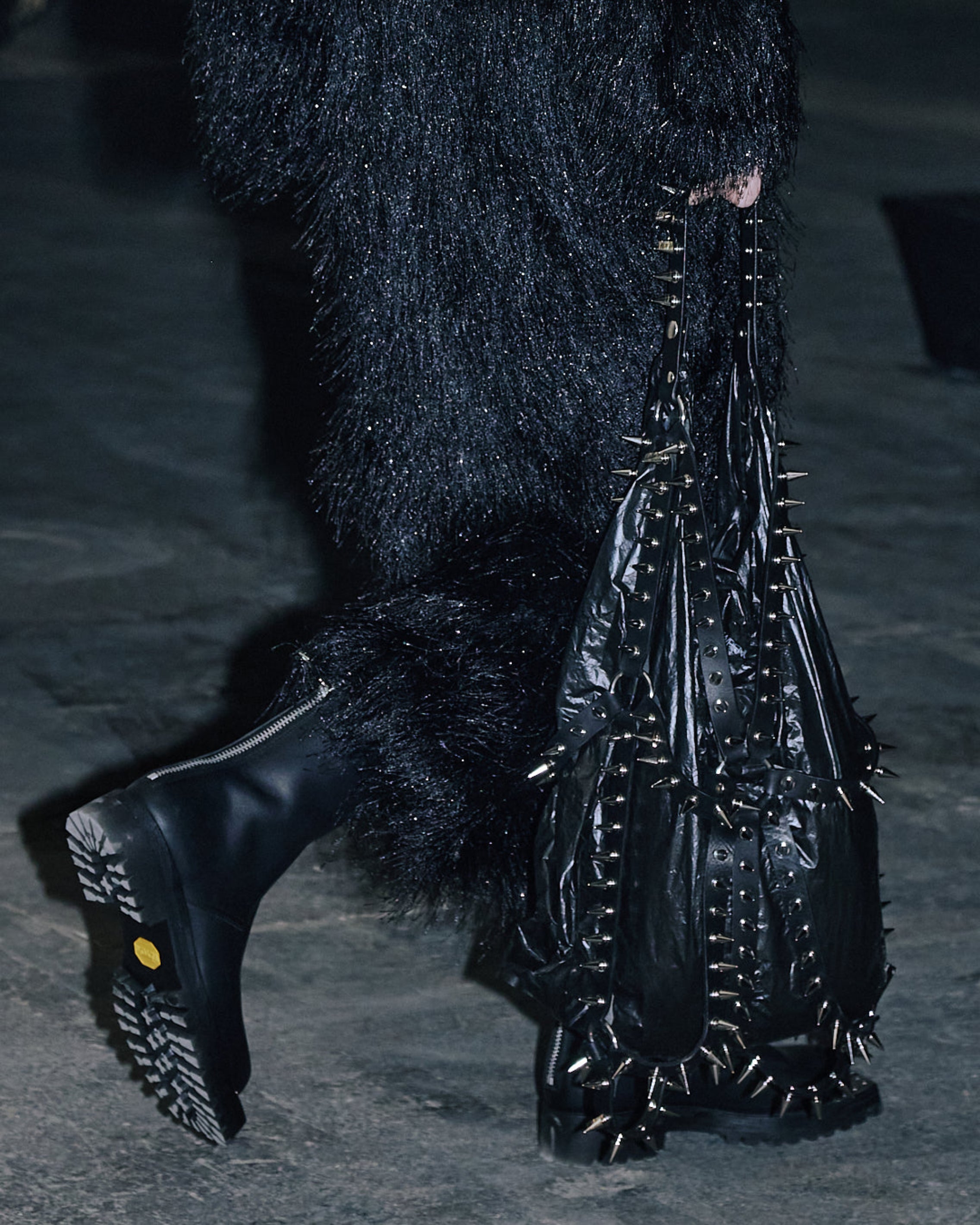 STUDDED LEATHER HARNESS BAG