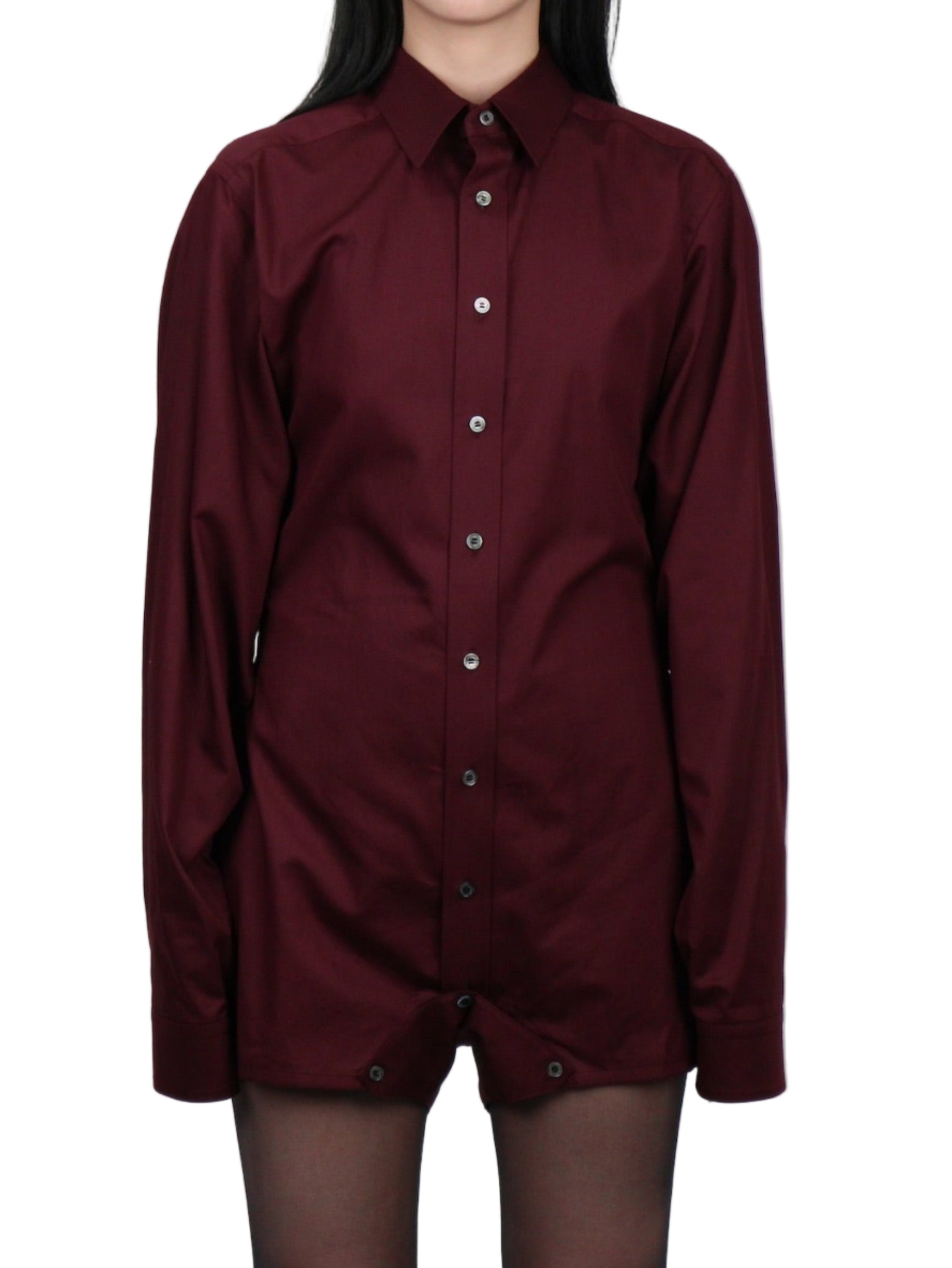 COTTON SATIN CORSET JUMP SUIT SHIRT