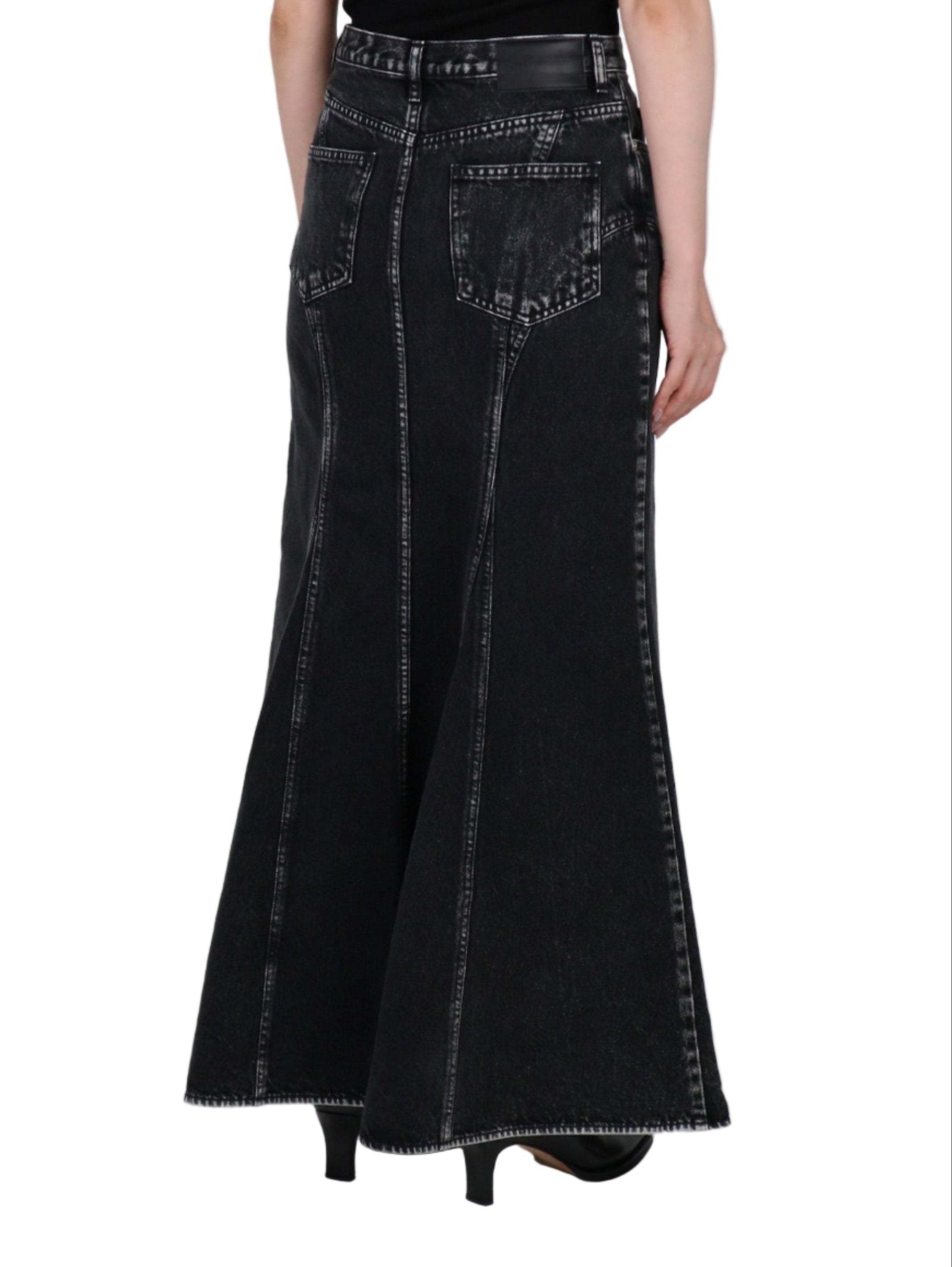 WASHED DENIM MERMAID LINE SKIRT