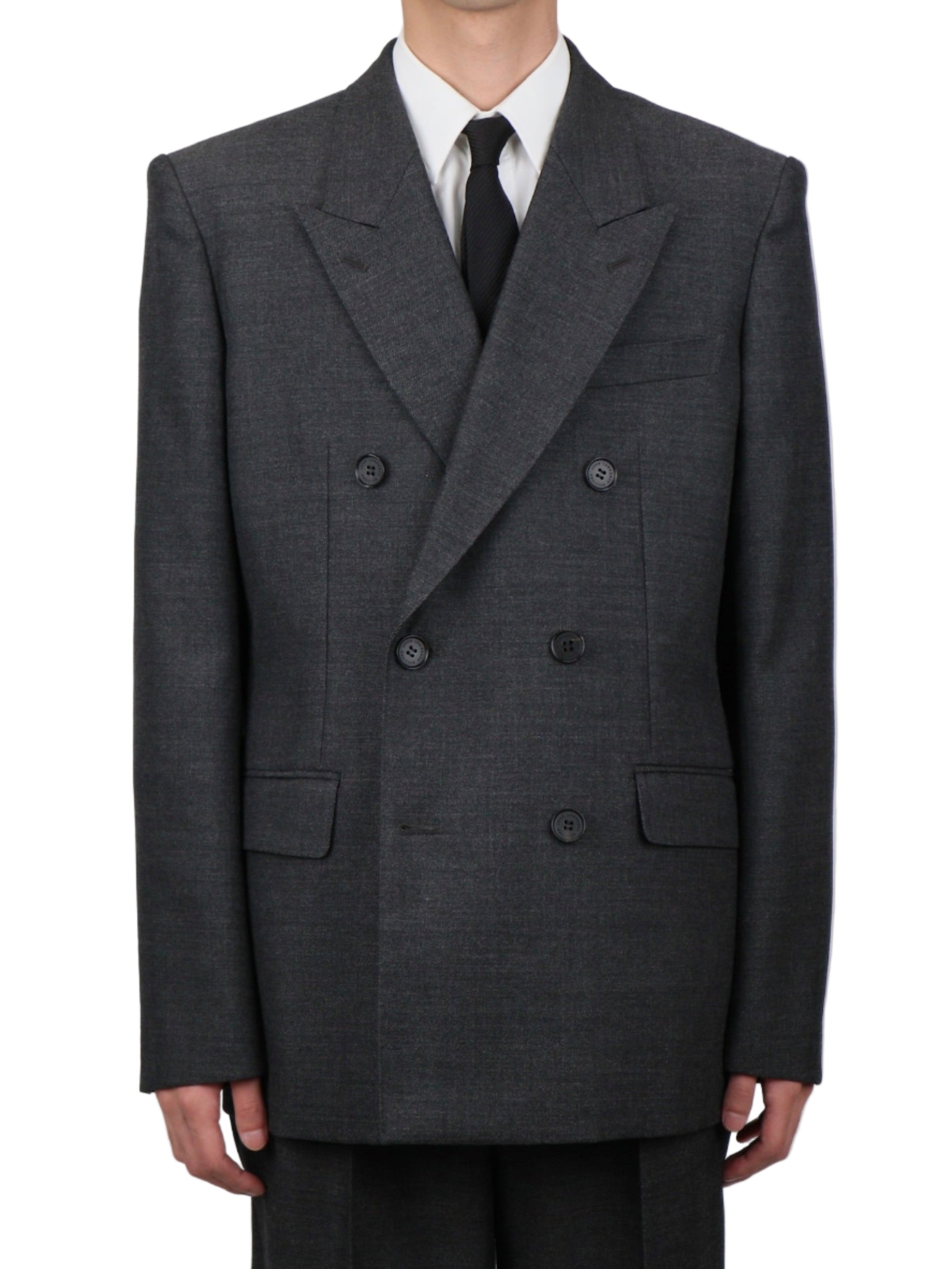 WOOL GABARDINE DOUBLE BREASTED JACKET