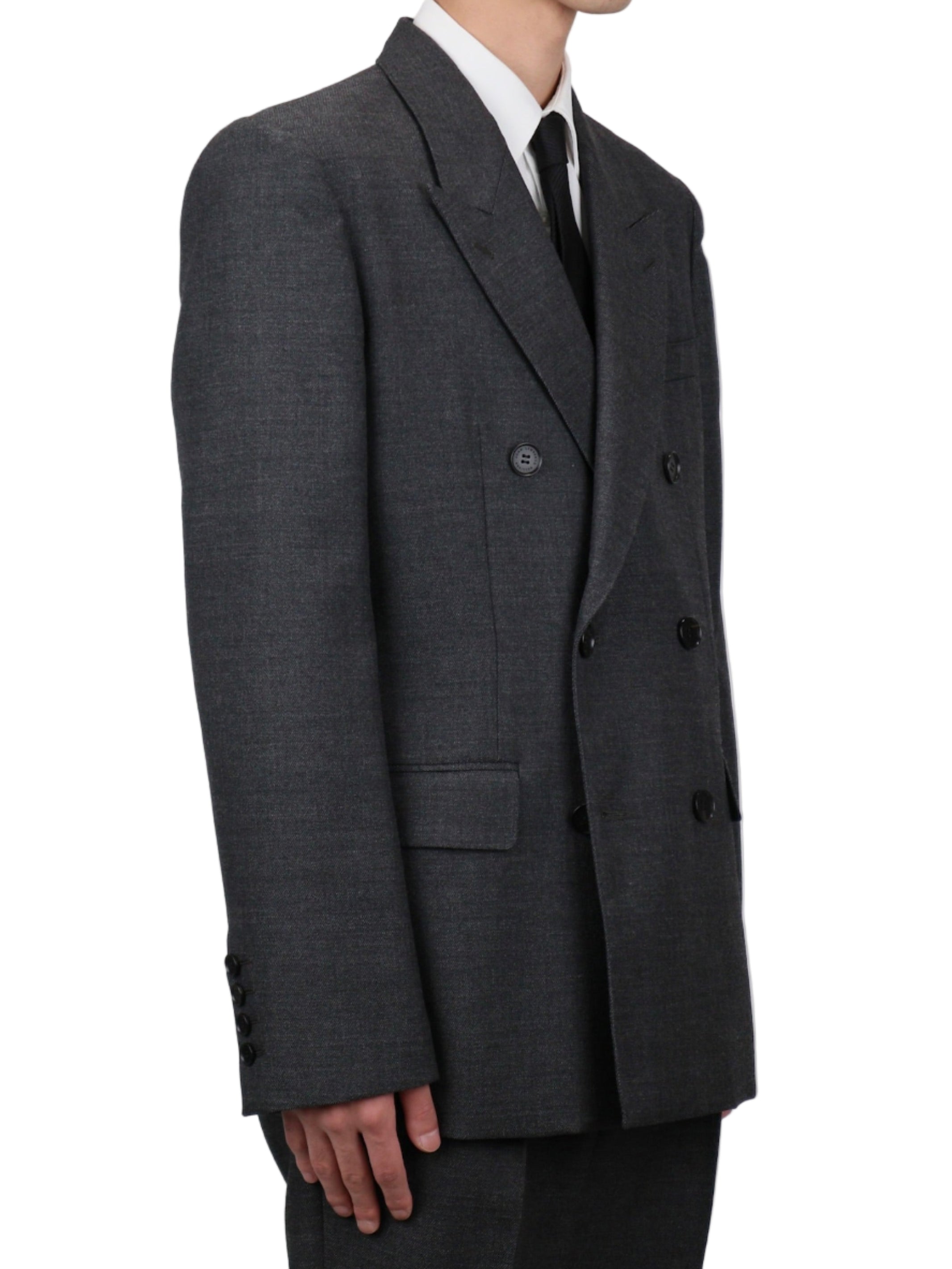 WOOL GABARDINE DOUBLE BREASTED JACKET